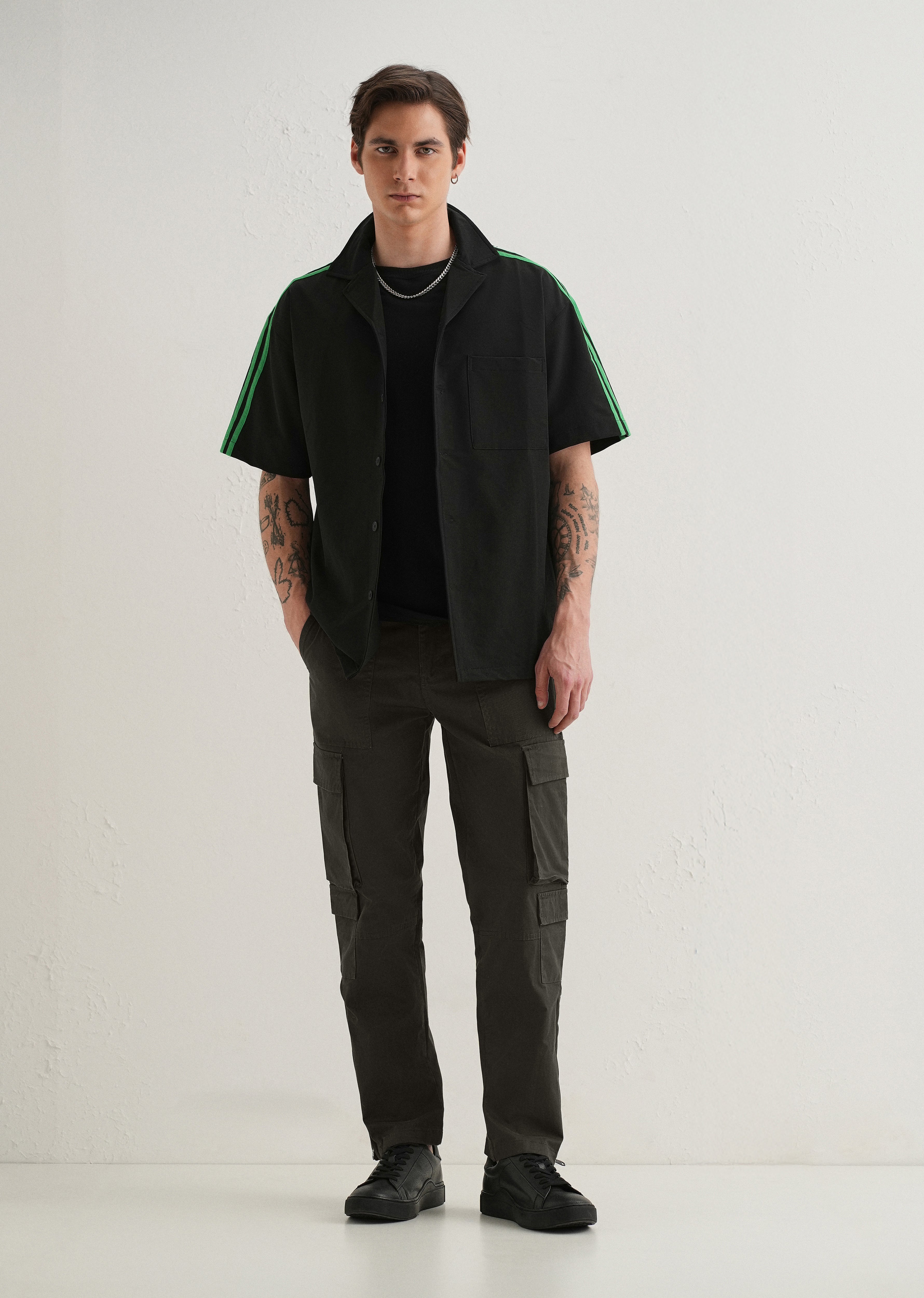 Dark Olive Zipper Cargo Pant