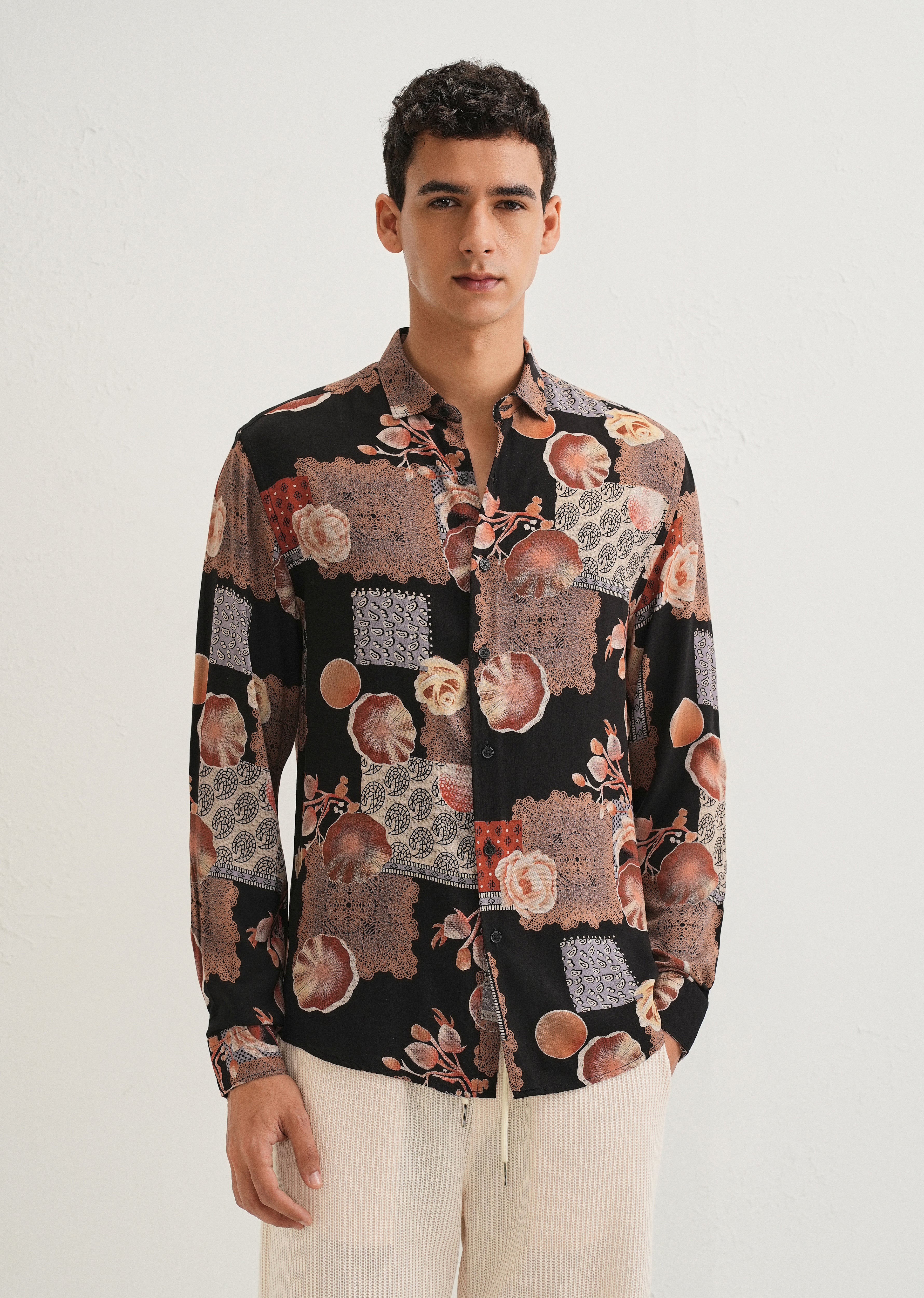 Dark Orange Feather Shirt
