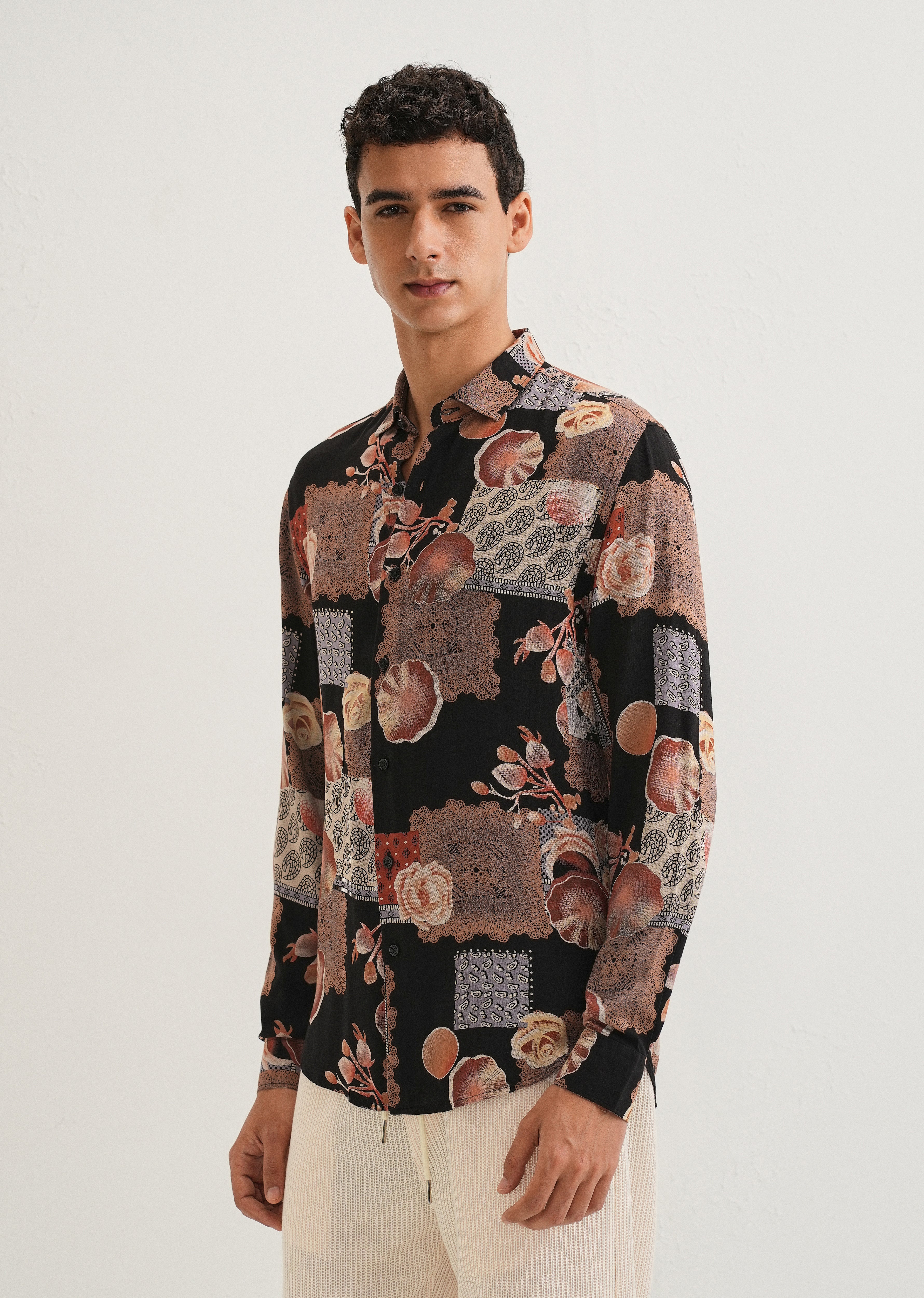 Dark Orange Feather Shirt