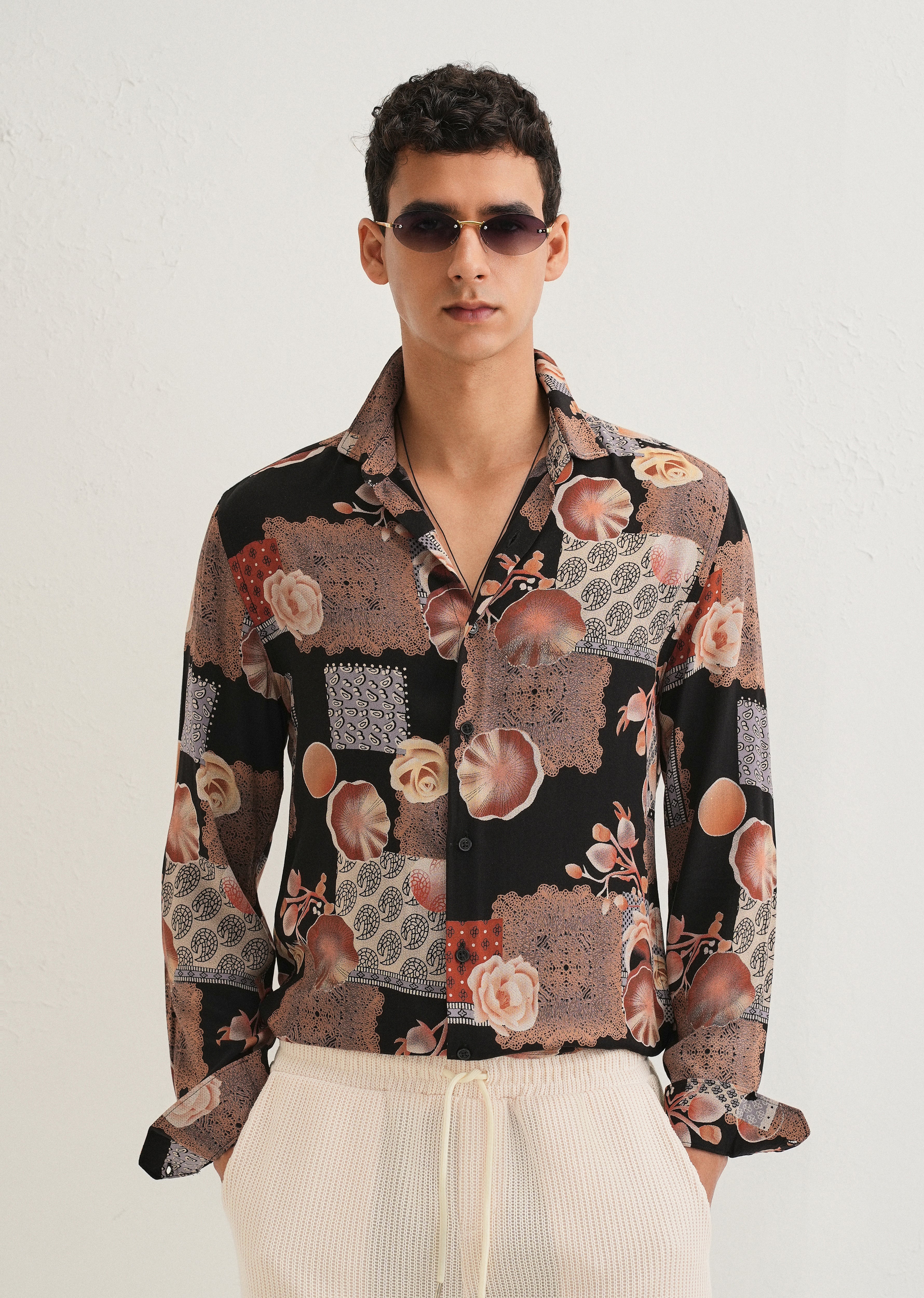 Dark Orange Feather Shirt