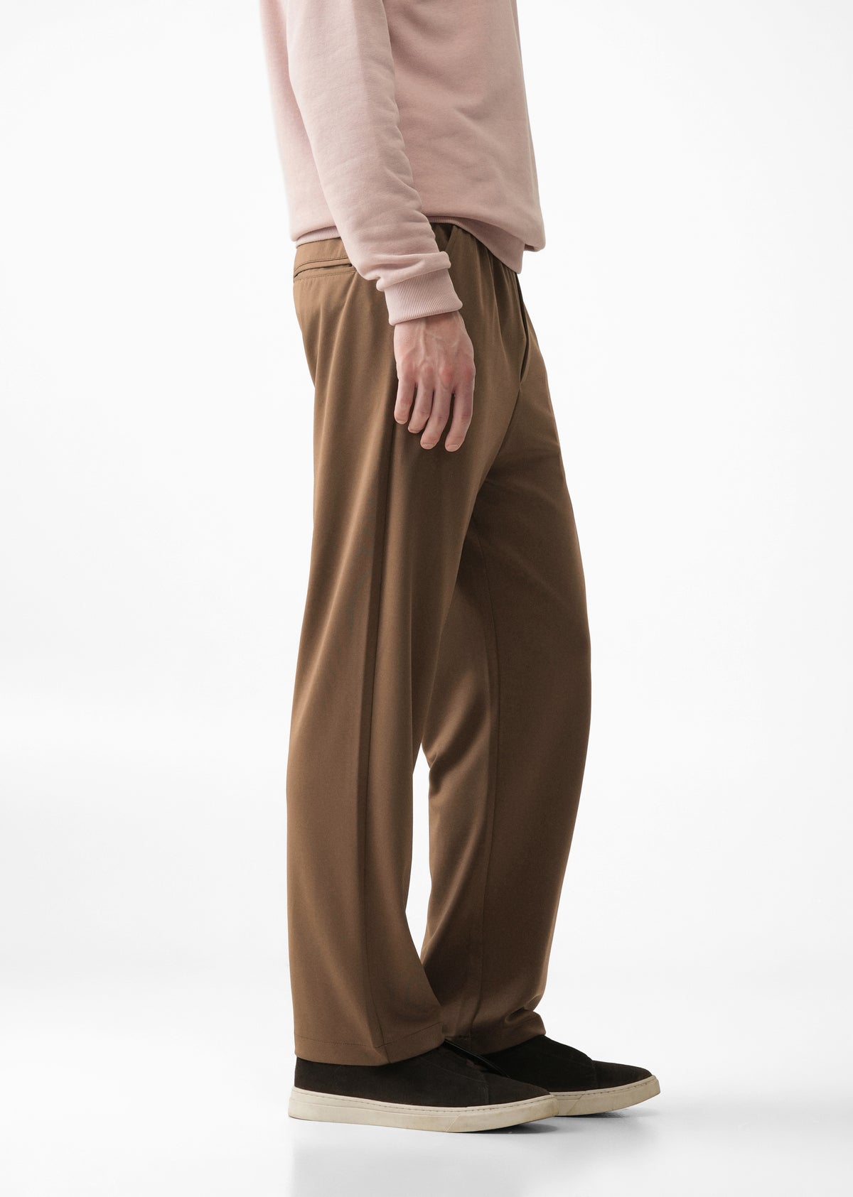 Dark Tan Elasticated Regular Fit Pant