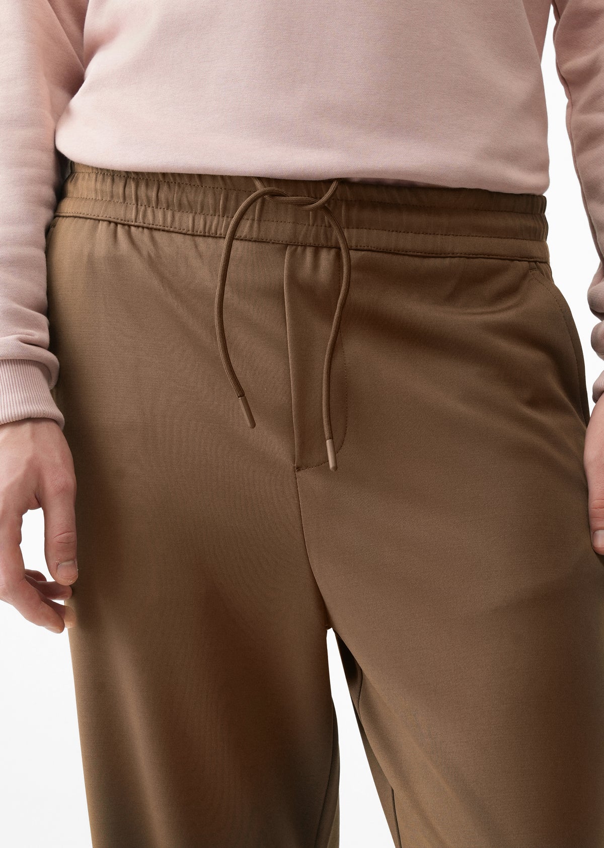 Dark Tan Elasticated Regular Fit Pant