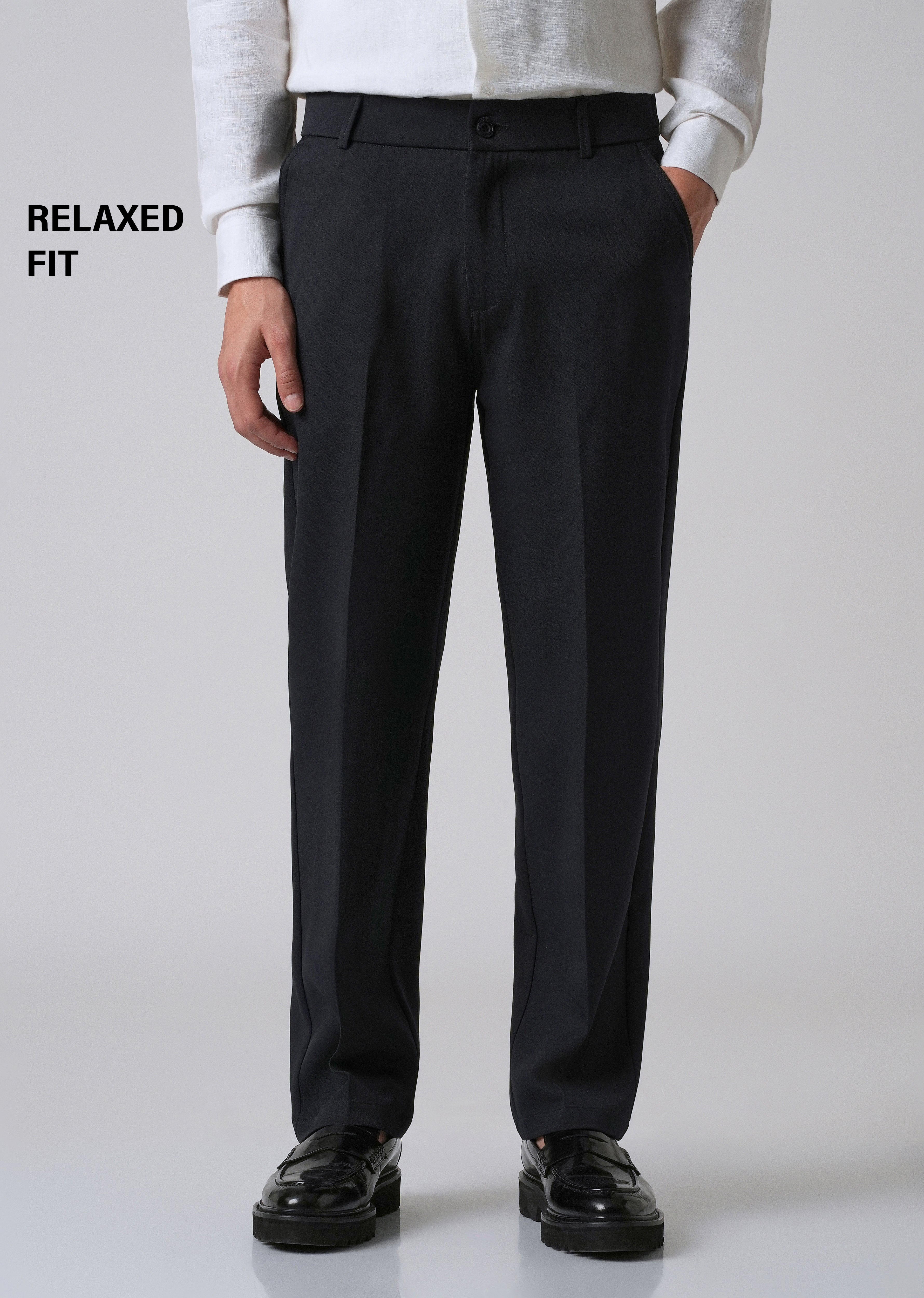 Dark Blue Relaxed Fit Trousers
