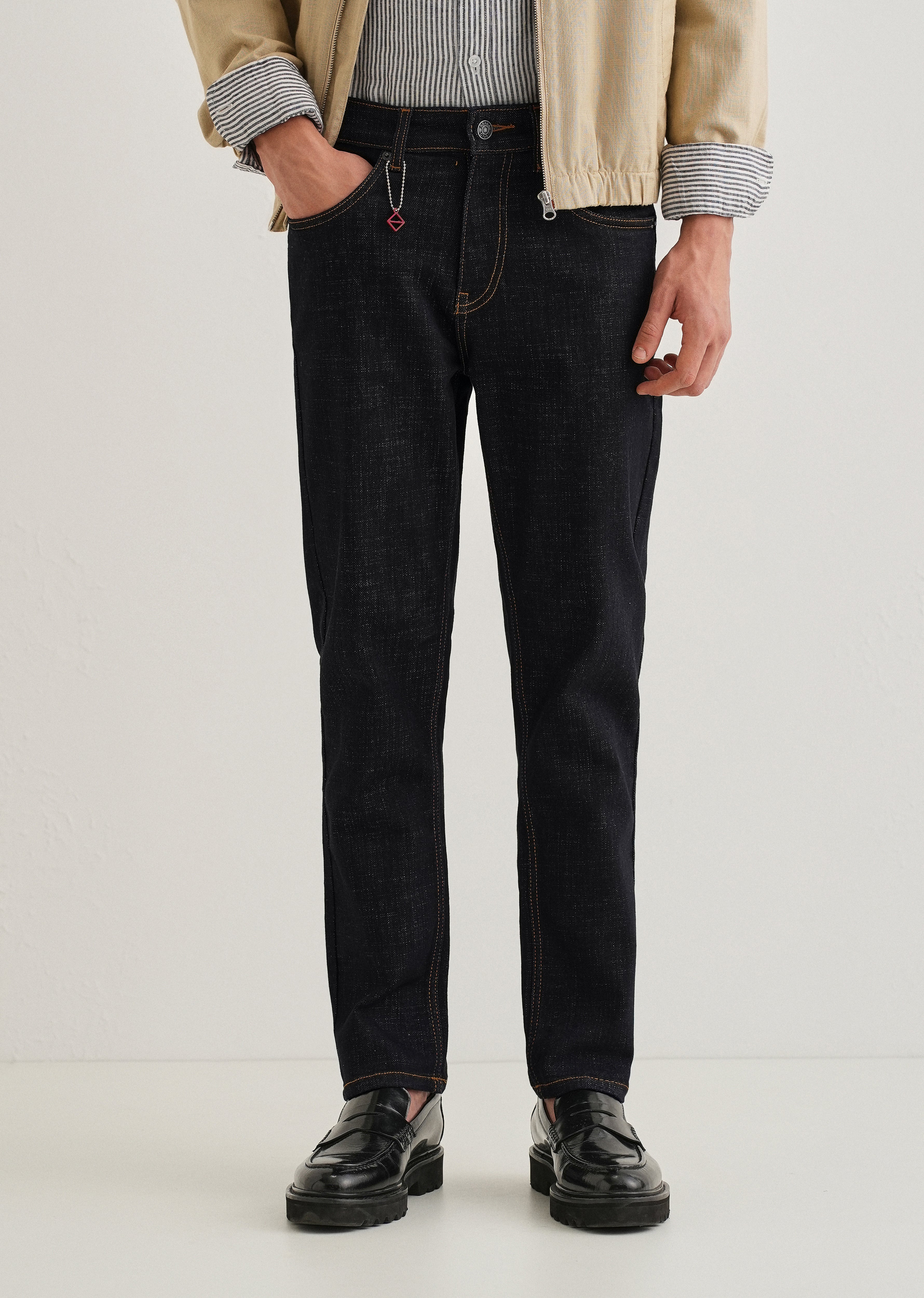 Dark Blue Carrot Fit Jeans