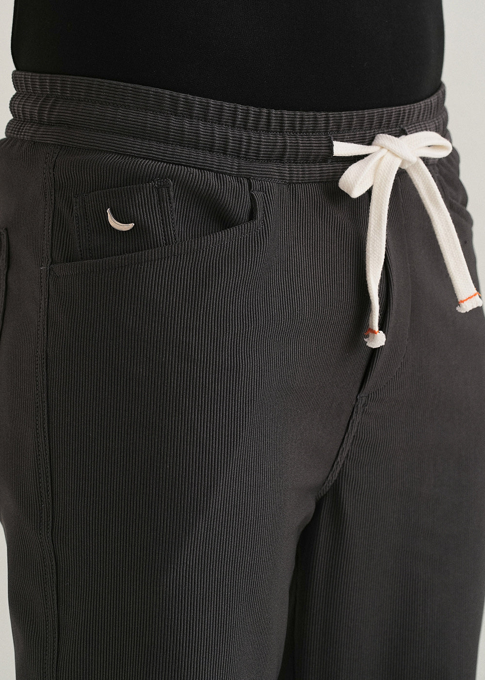 Dark Grey Straight Fit Corduroy Pants