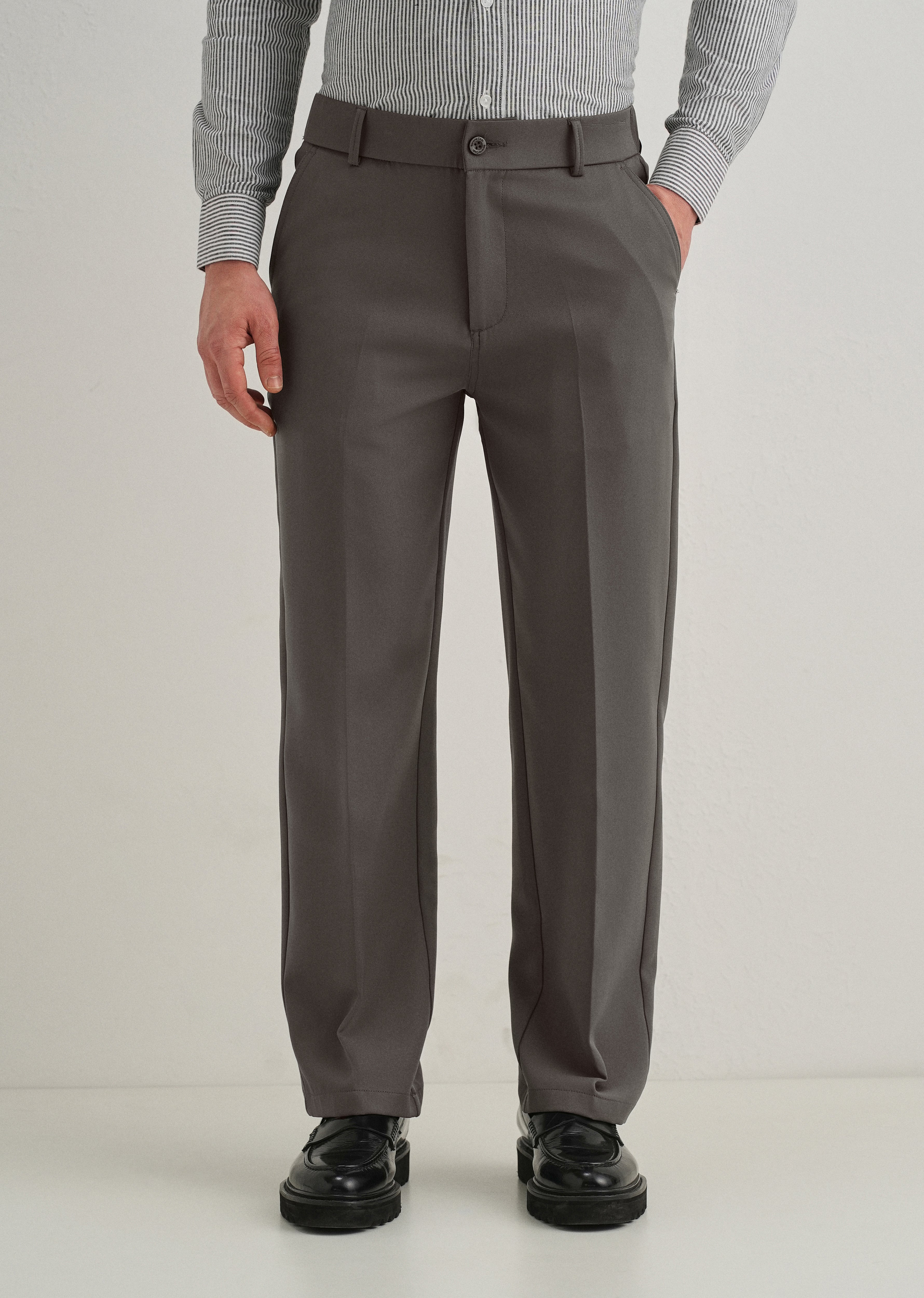 Dark Grey Relaxed Fit Trousers