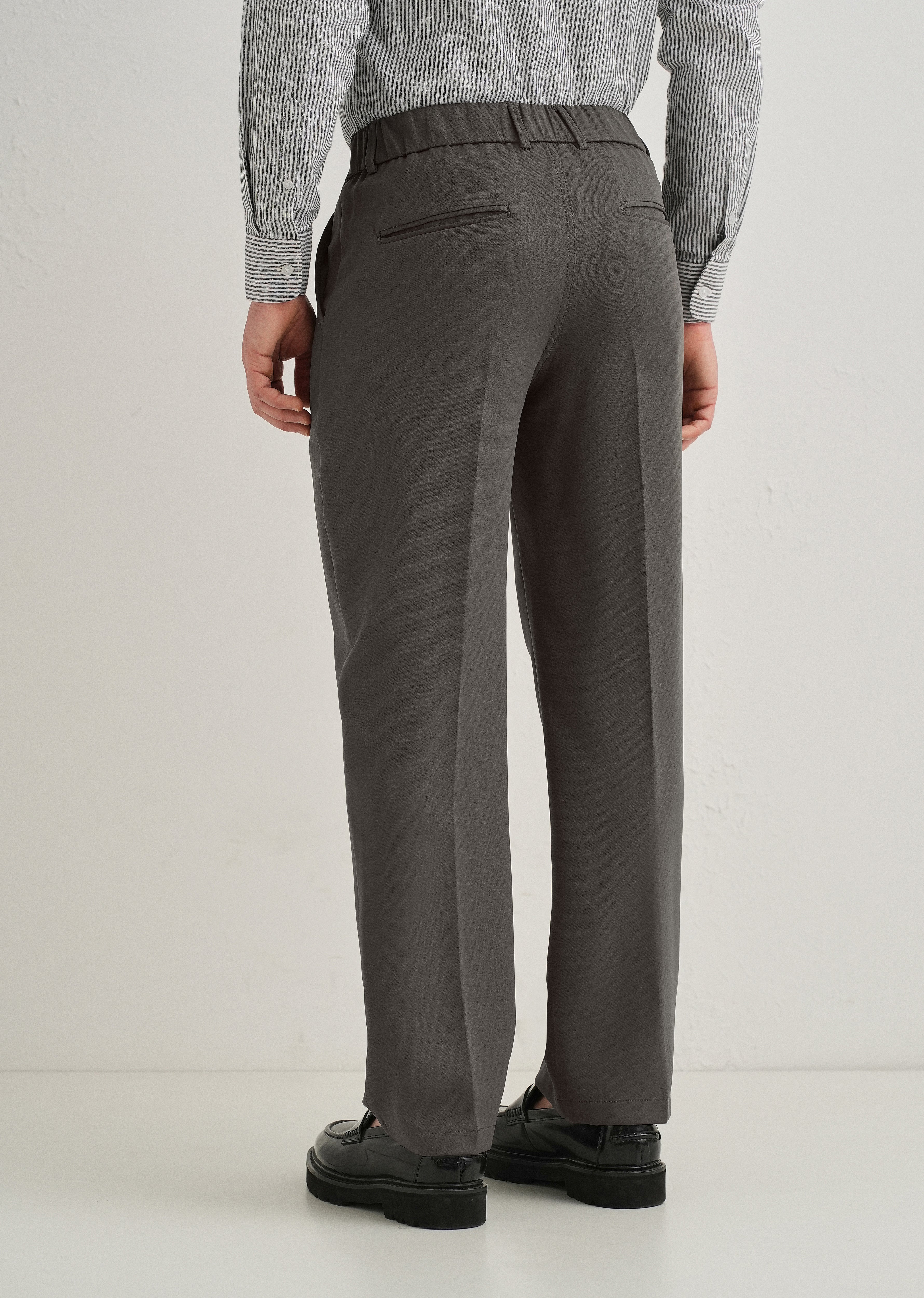 Dark Grey Relaxed Fit Trousers