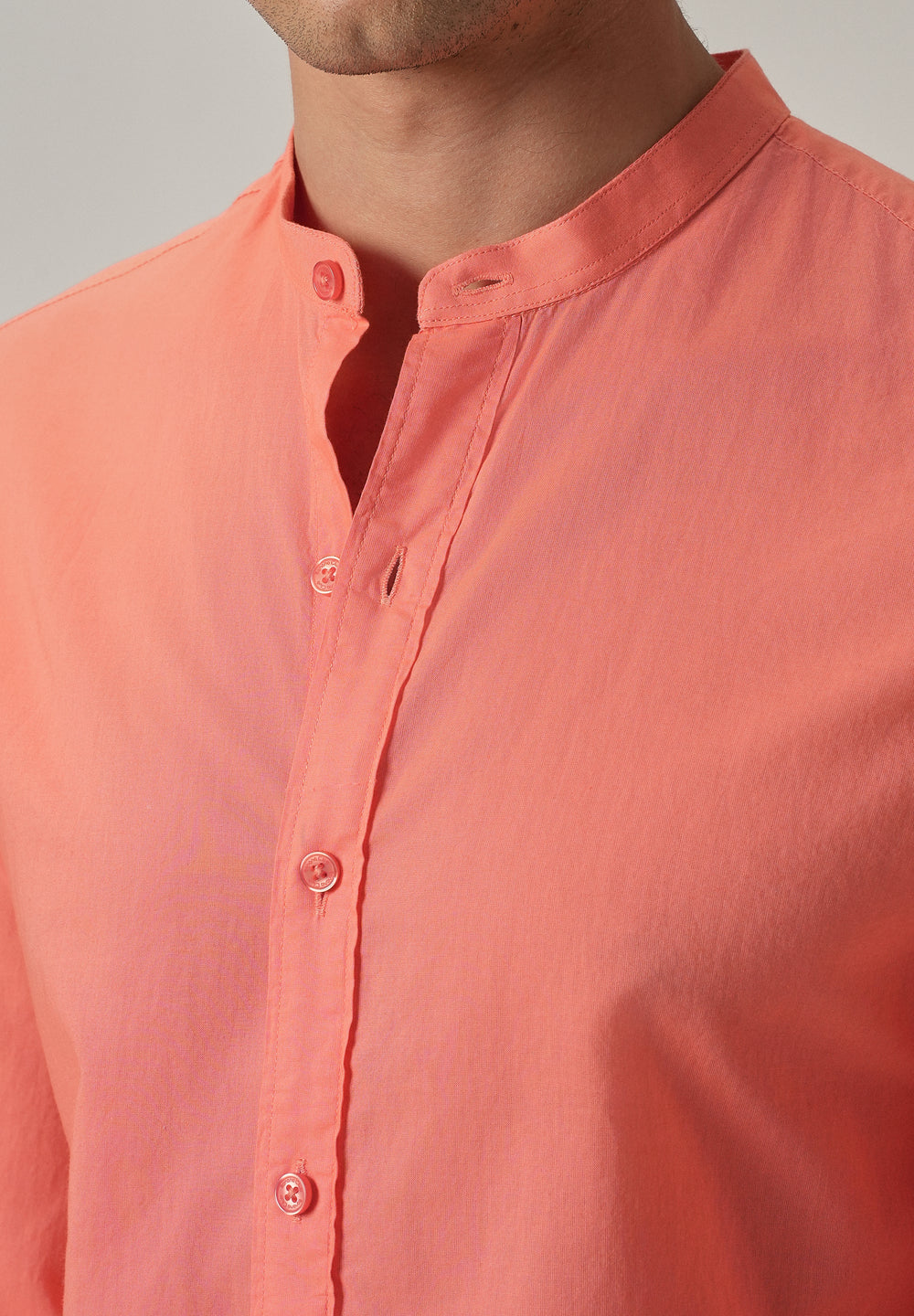 Dark Peach Plain Cotton Shirt