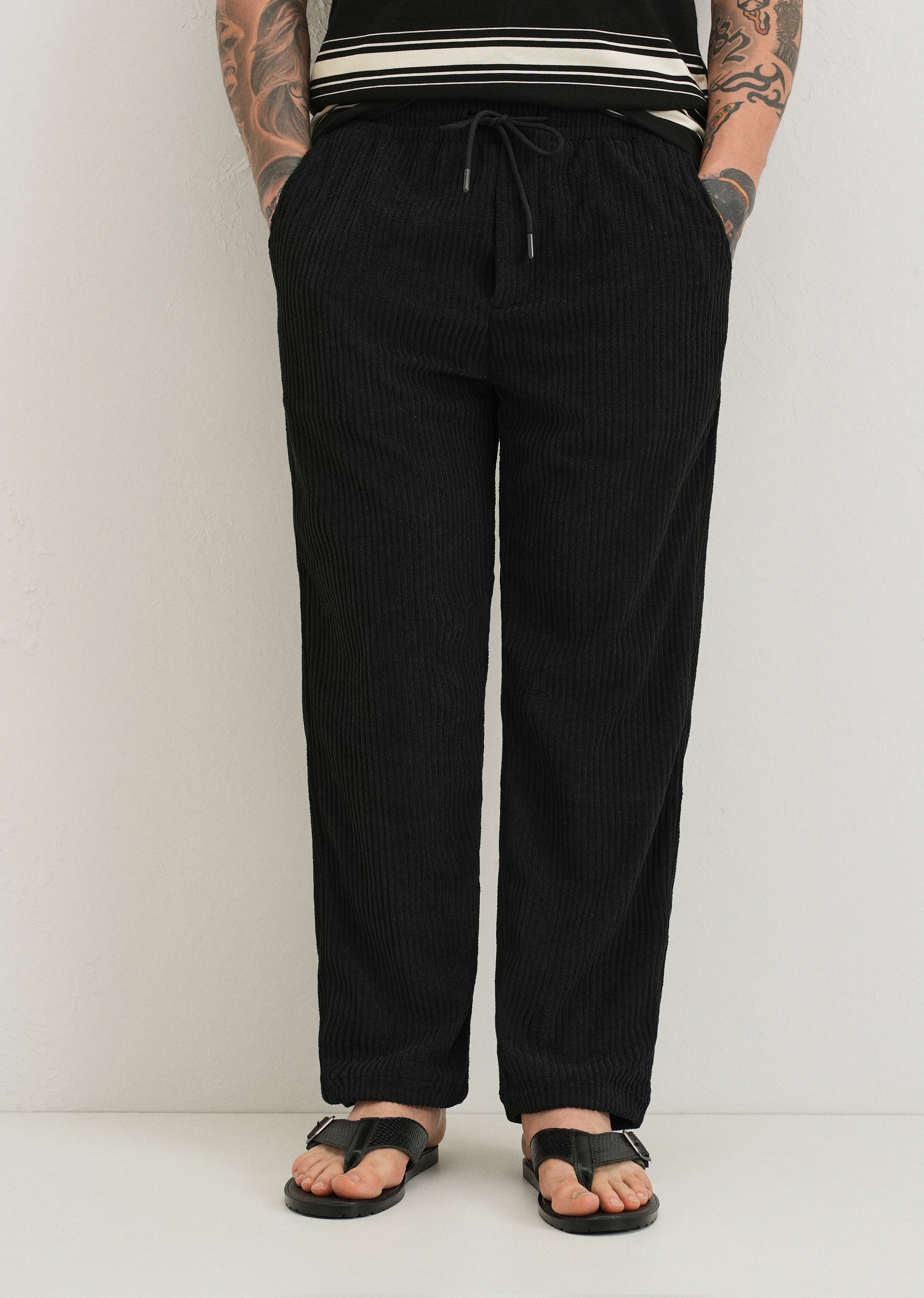 Deep Black Corduroy Pant
