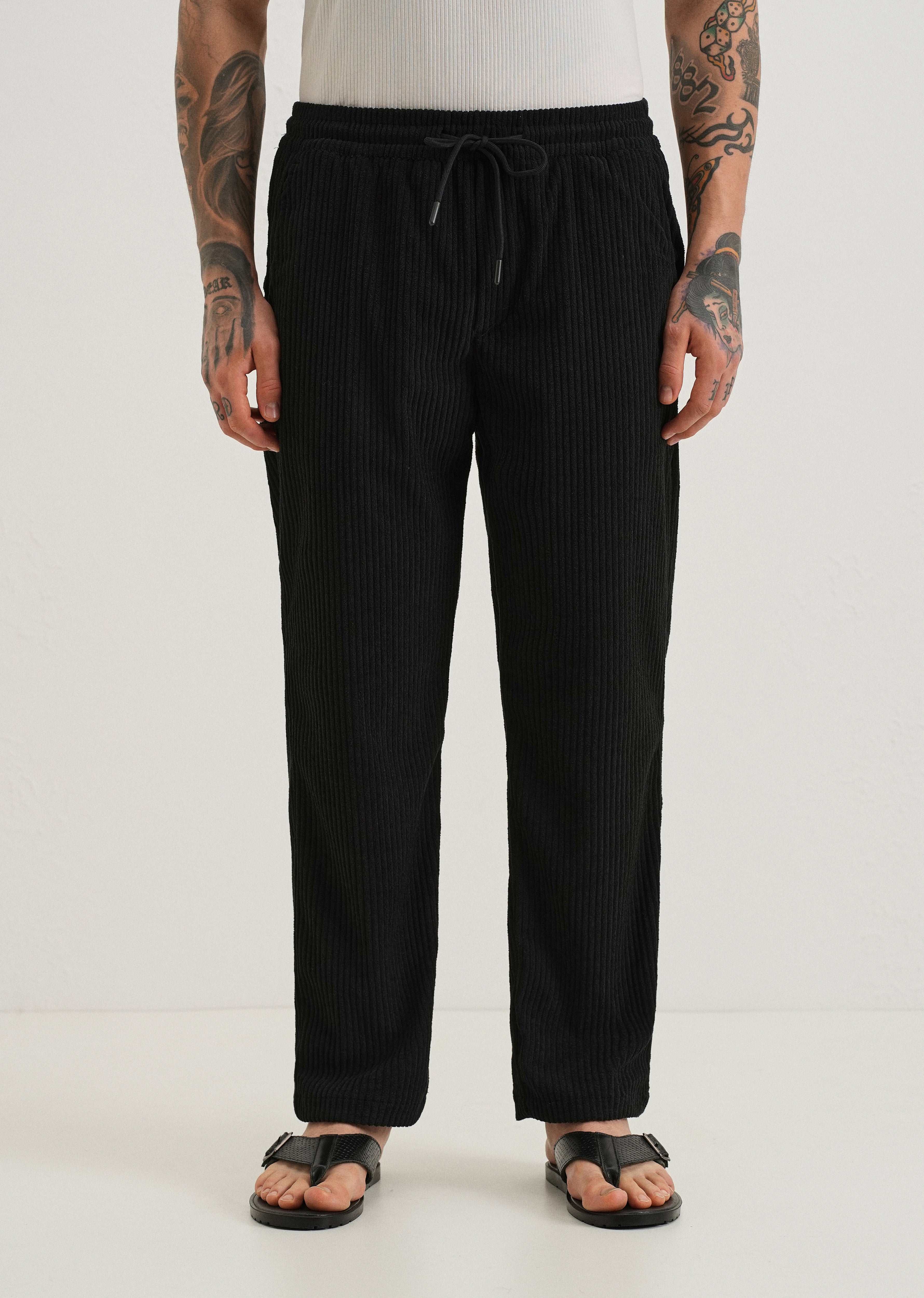 Deep Black Corduroy Pant