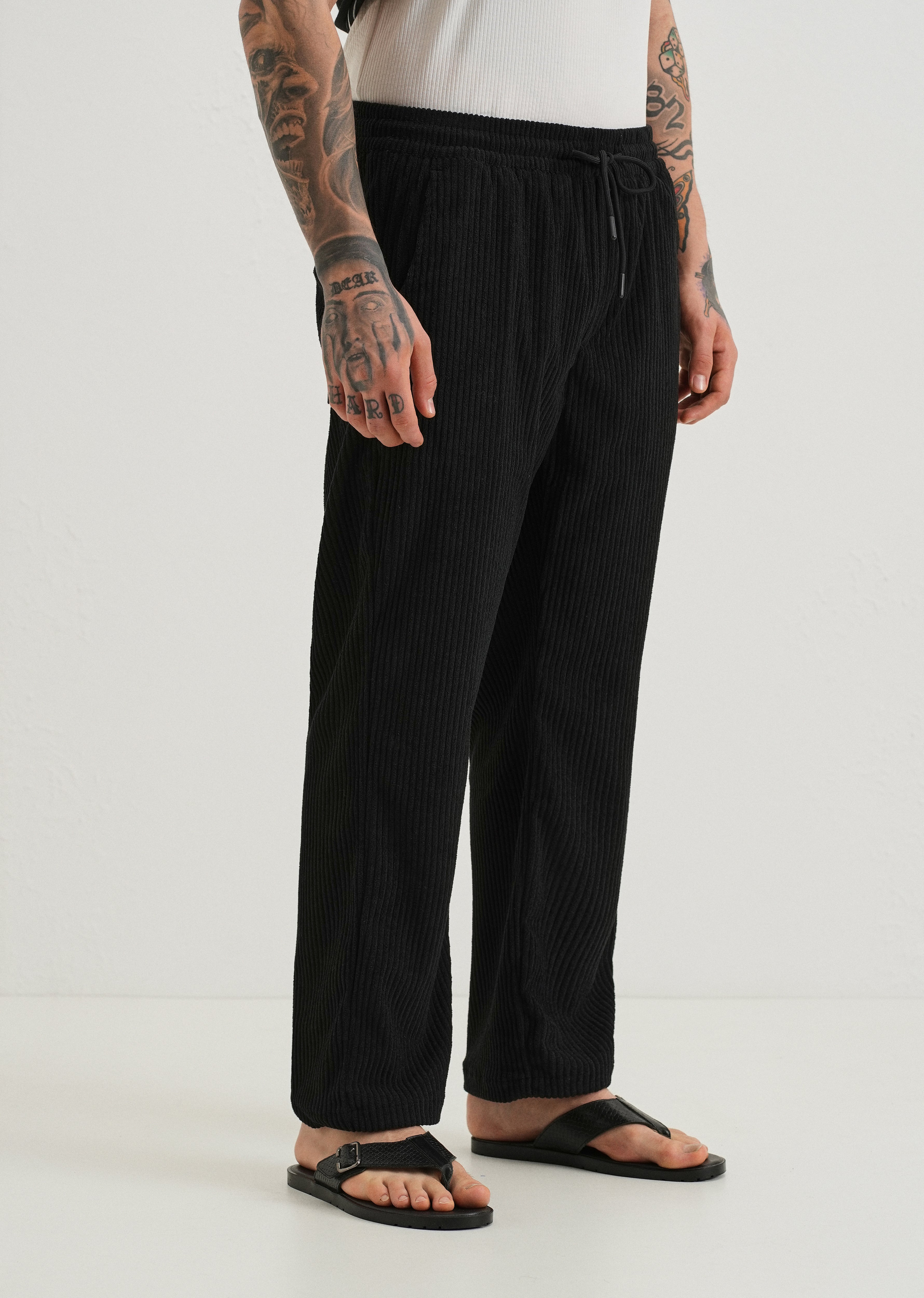 Deep Black Corduroy Pant