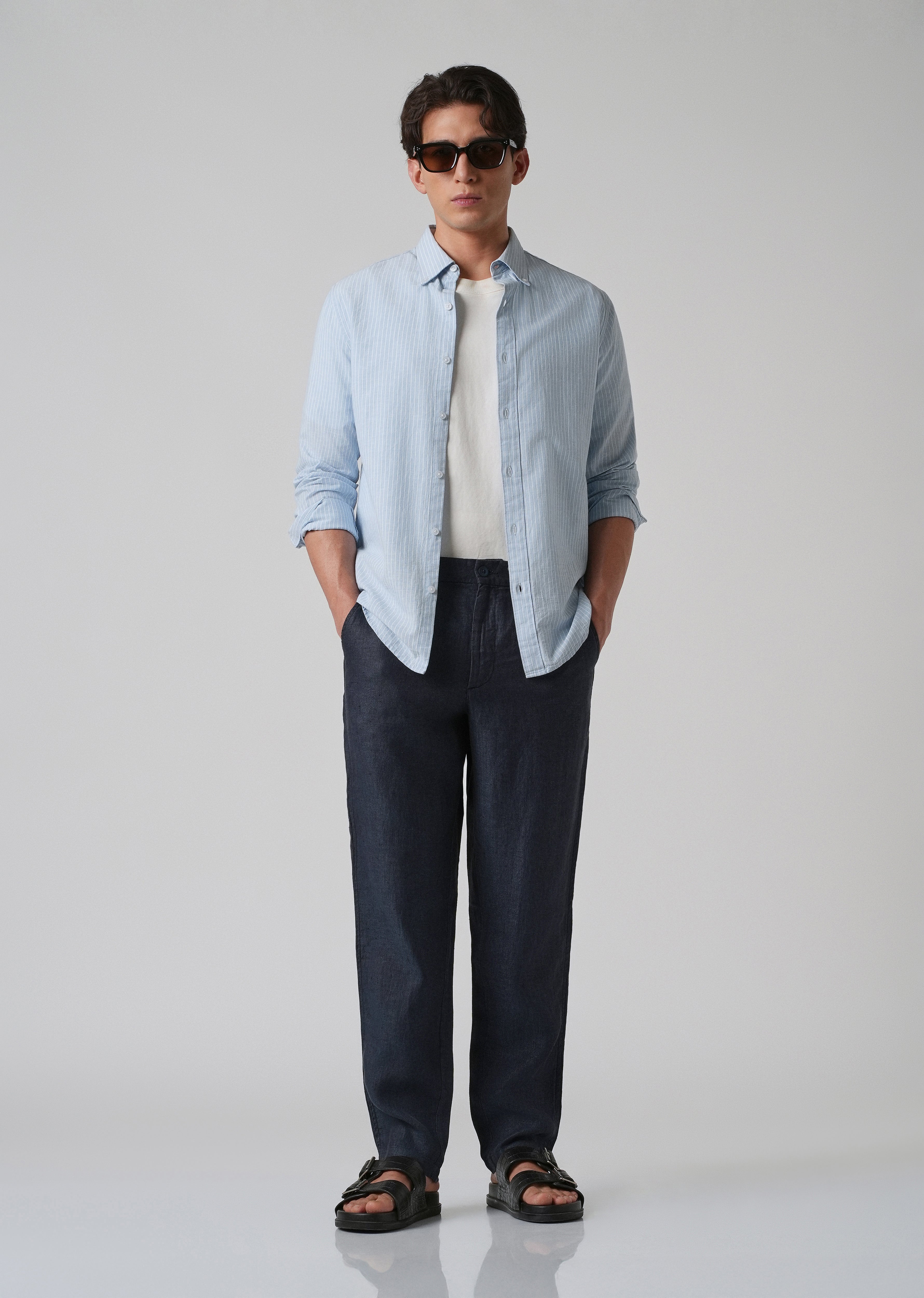 Deep Blue Linen Pant