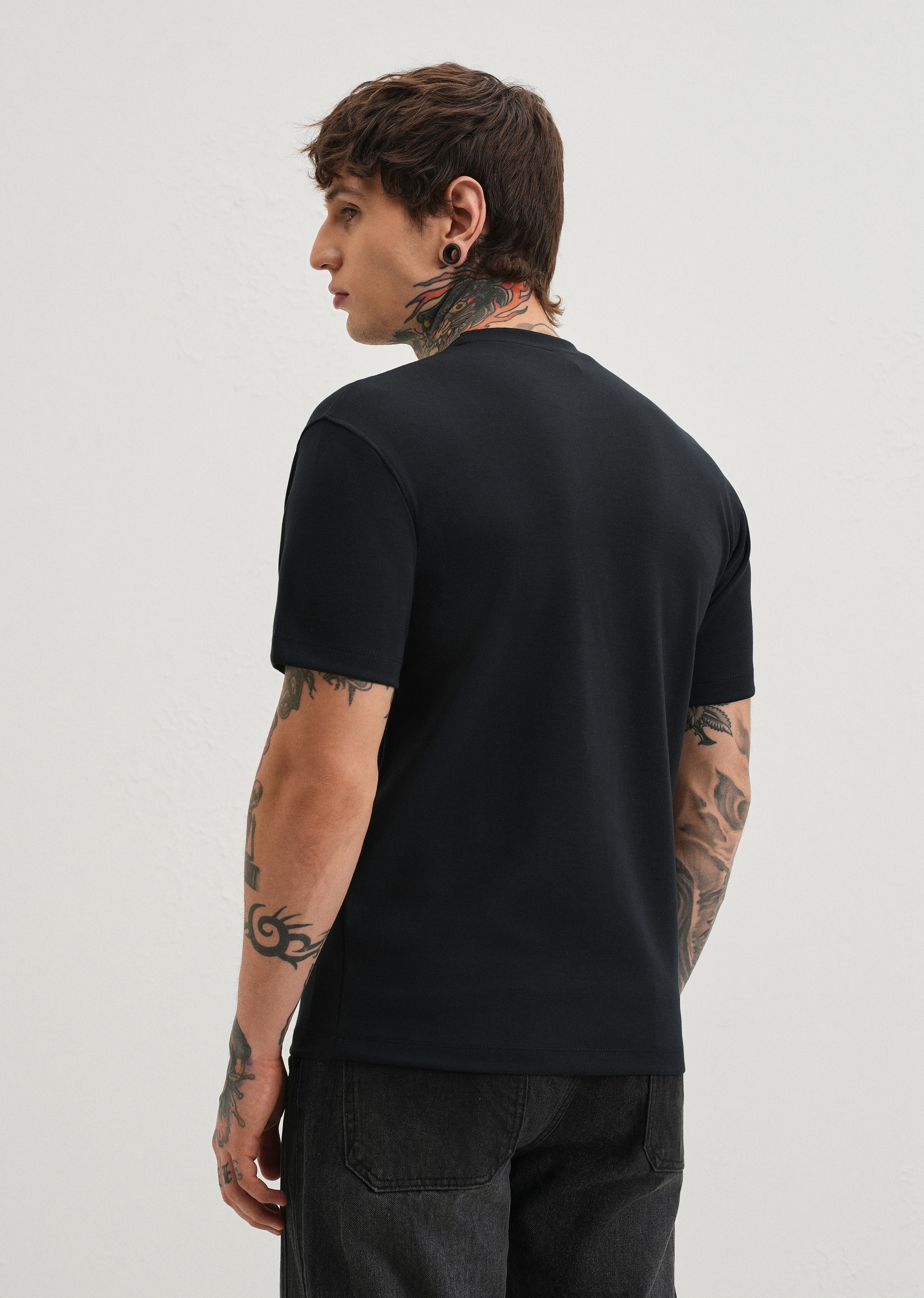 Deep Dark Blue Graphic Printed T-shirt