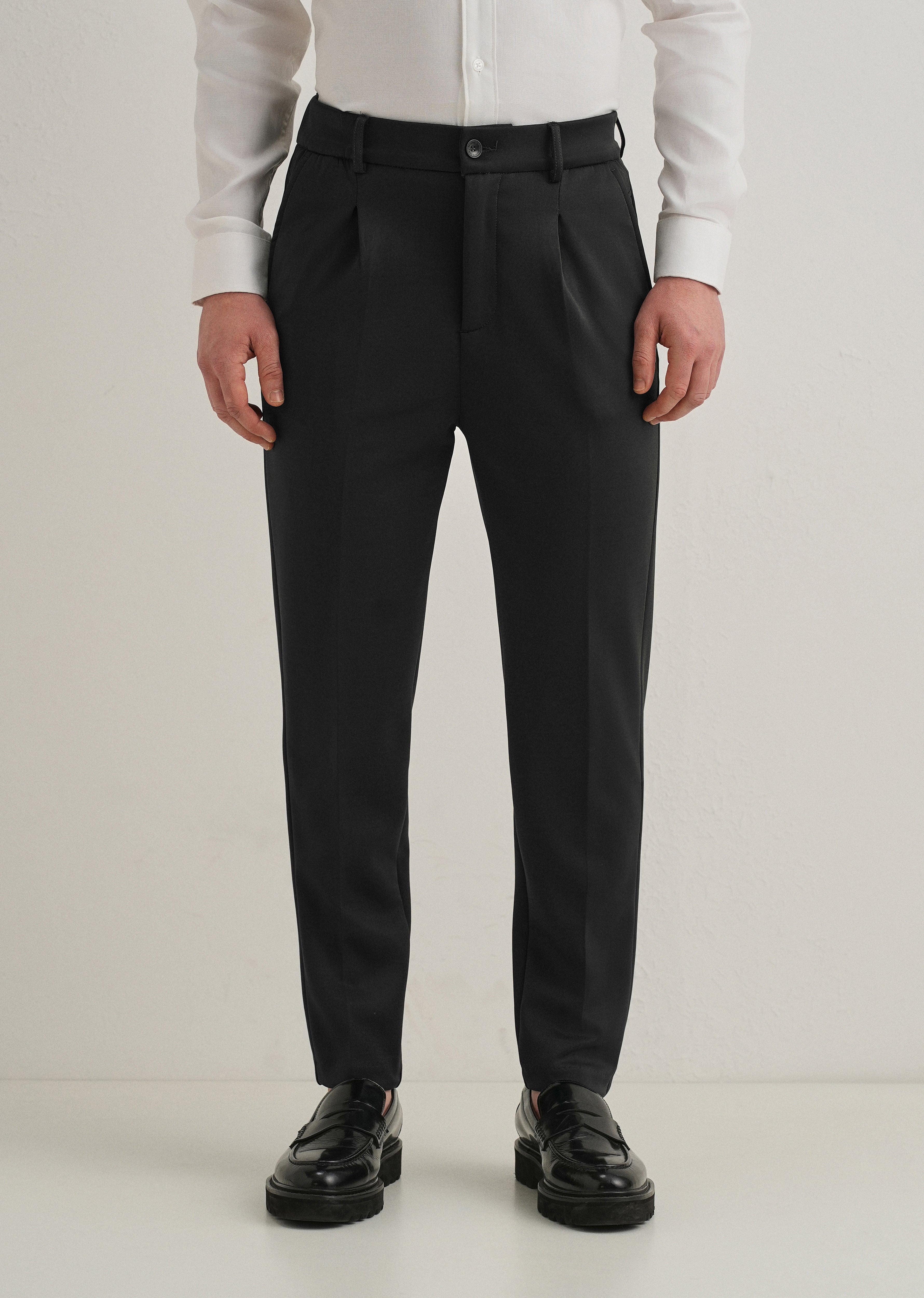 Deep Green Pleated Relaxed Fit Trousers