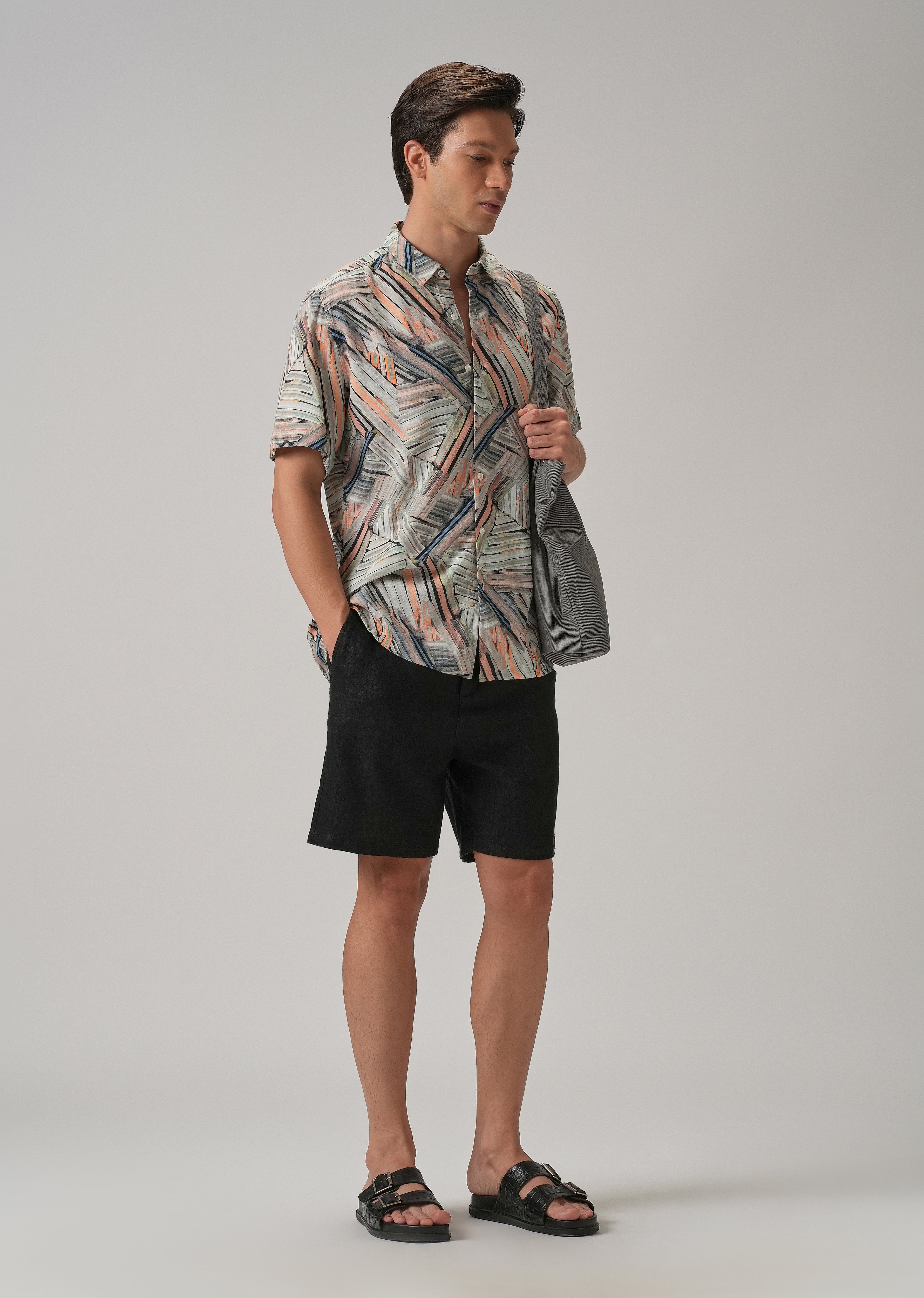 Delineated White Half Sleeve shirt