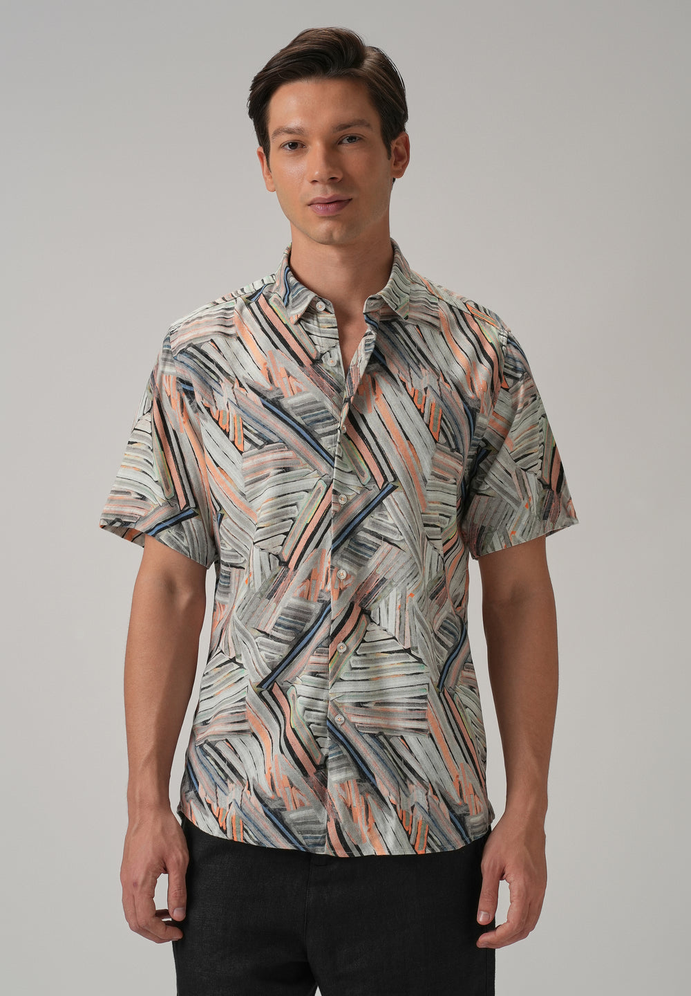 Delineated White Half Sleeve shirt