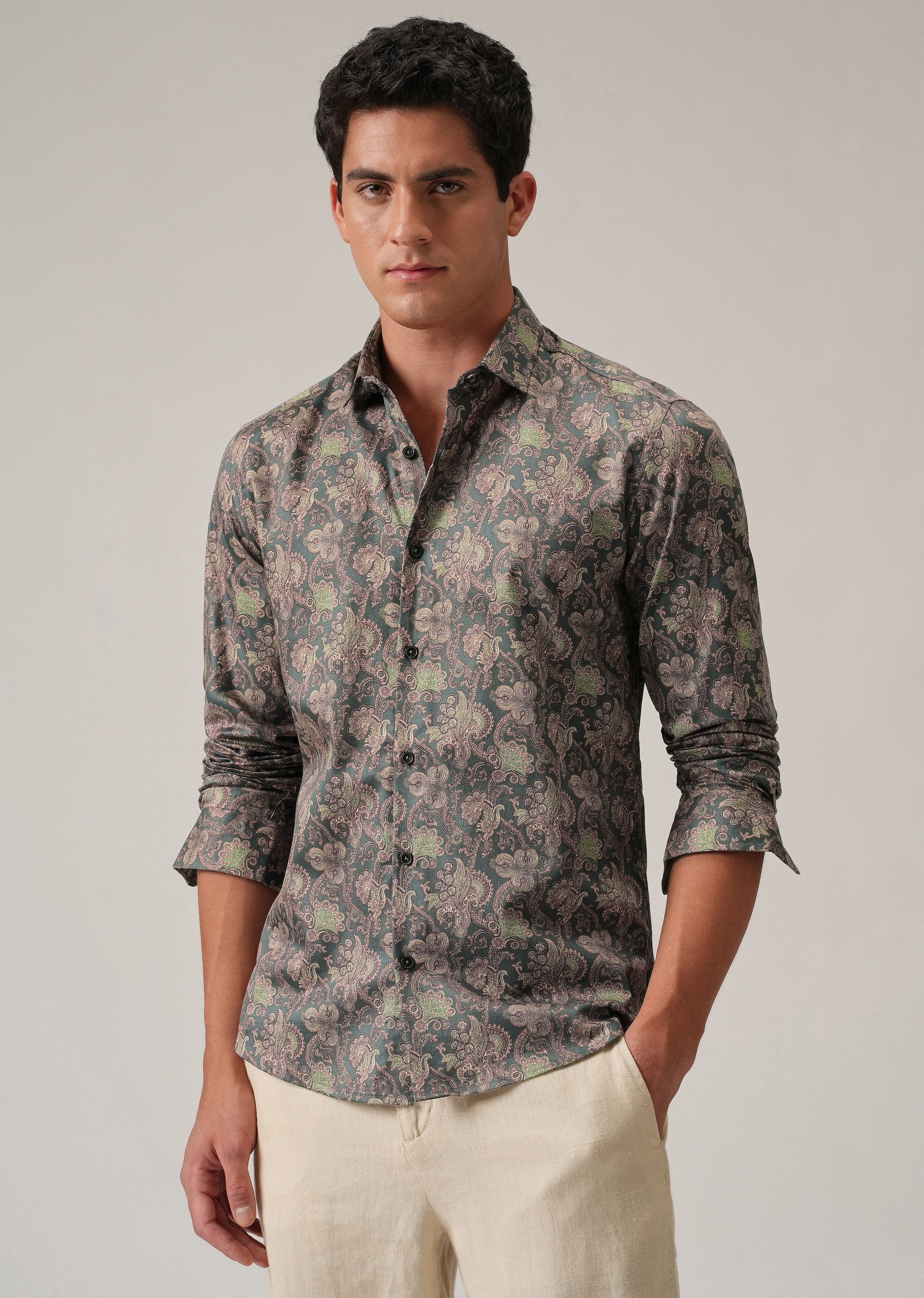 Detailed Motif Print Shirt