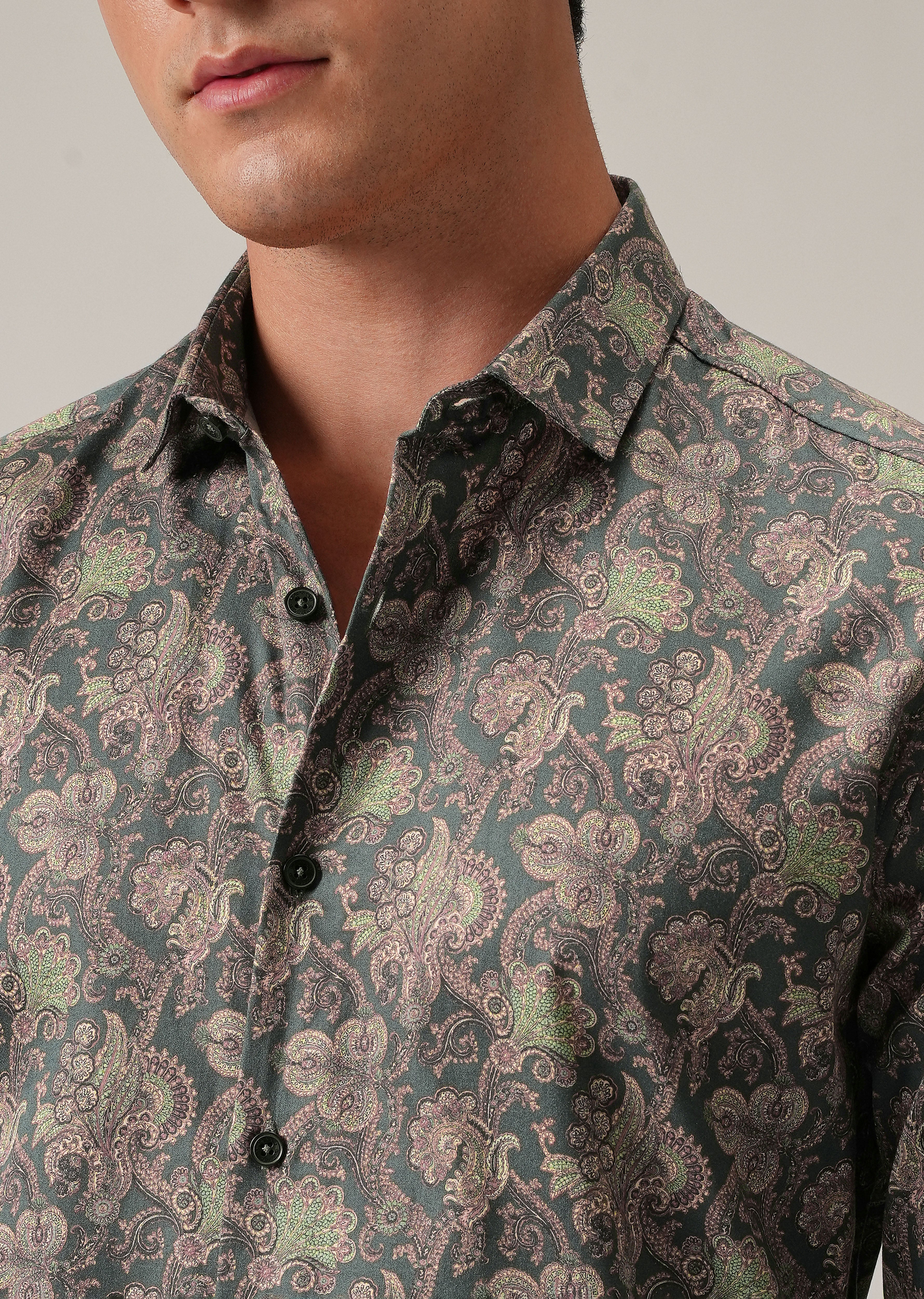 Detailed Motif Print Shirt