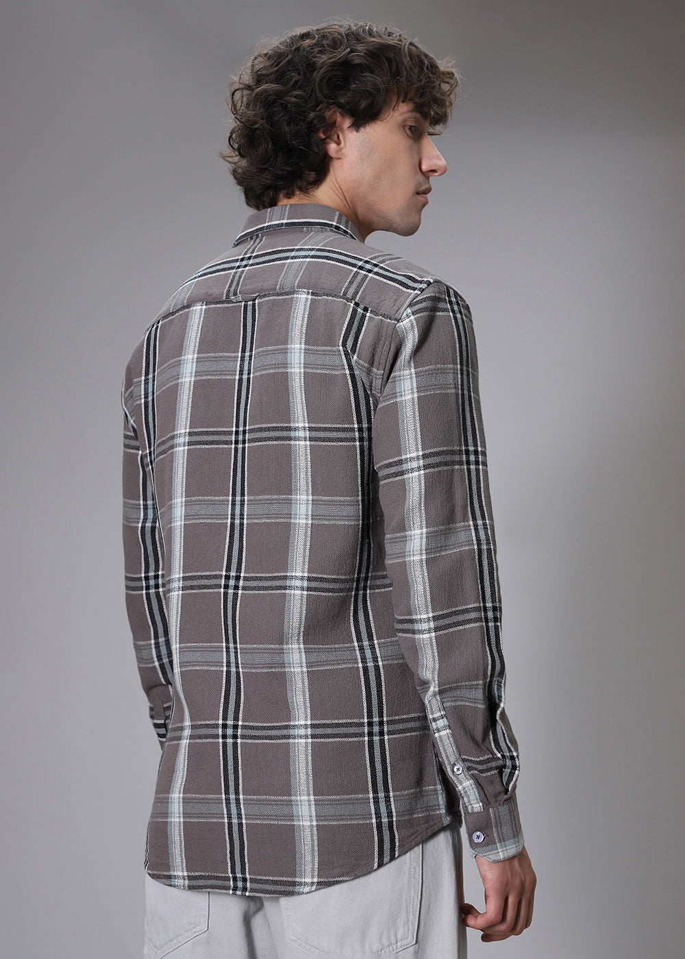 Dobby Choco Check Shirt