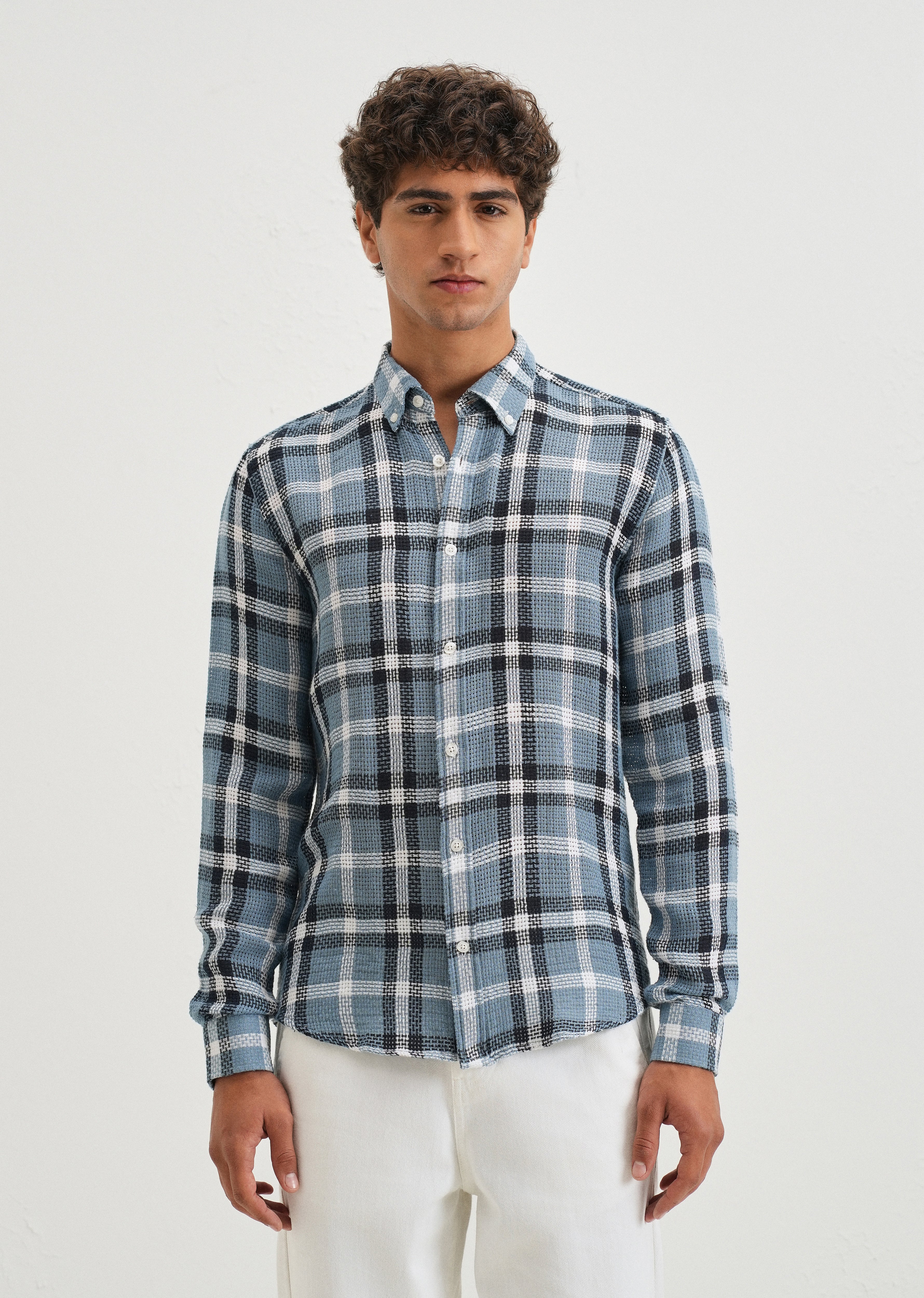 Dulet Blue Check Shirt