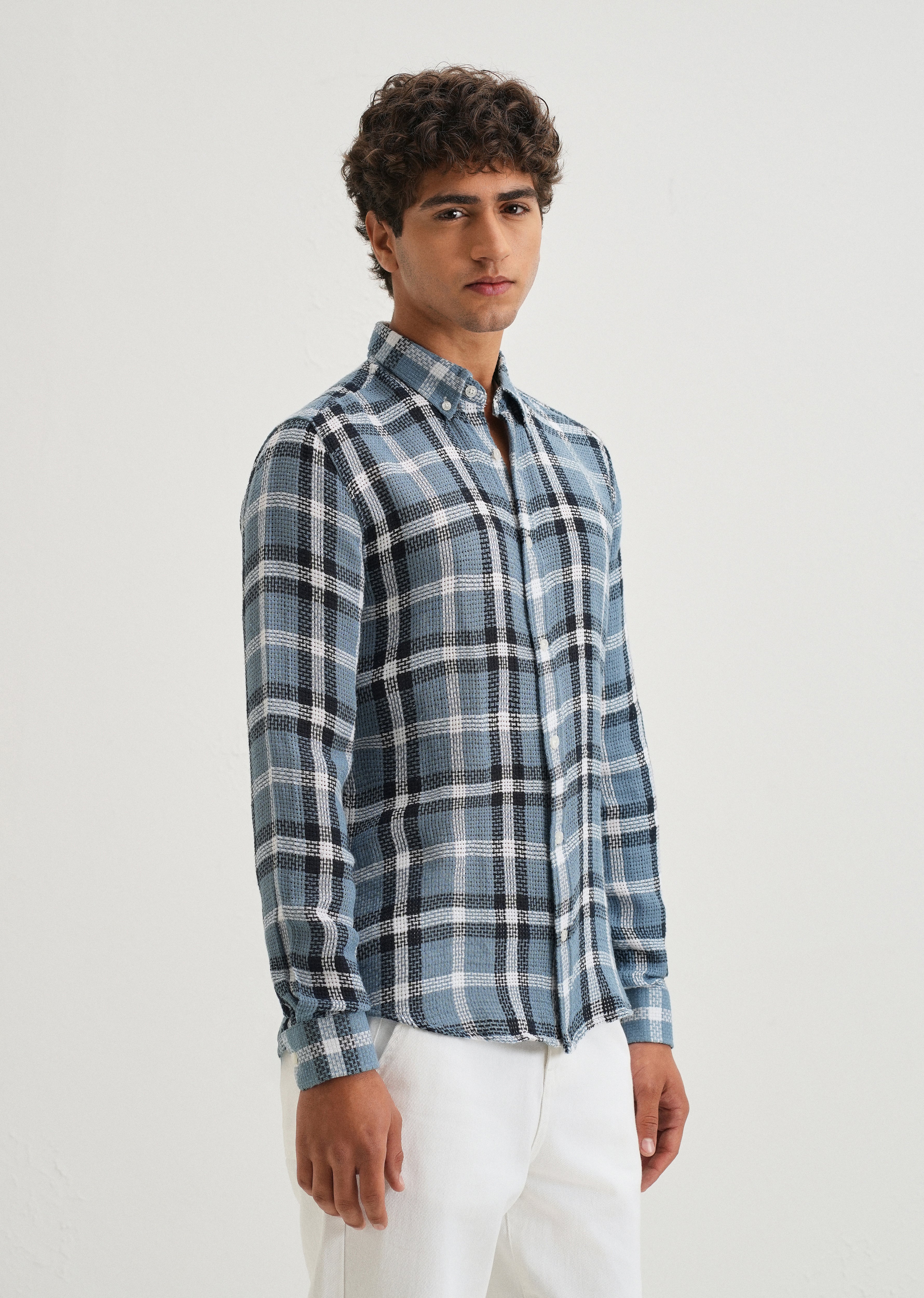 Dulet Blue Check Shirt