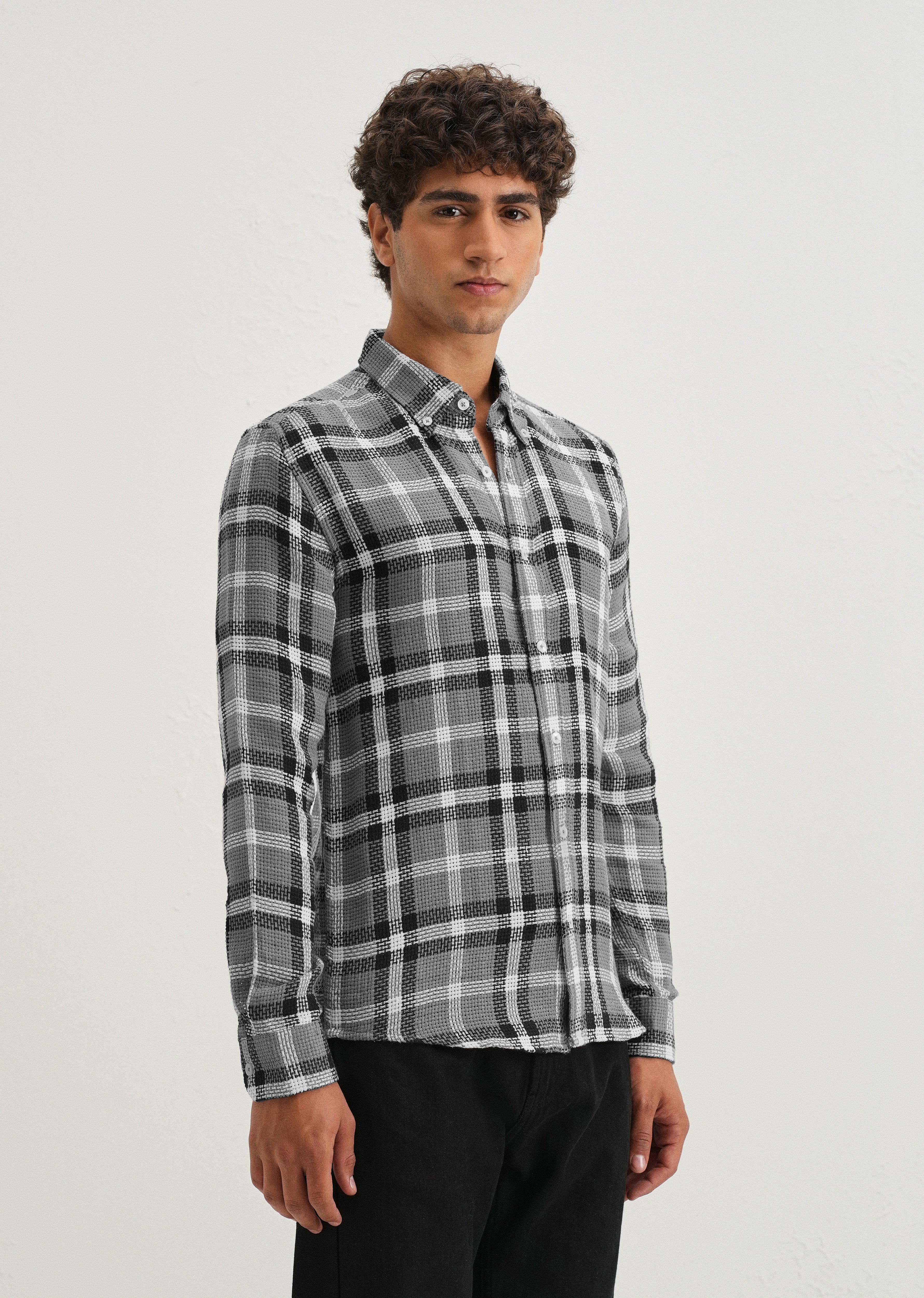 Dulet Gray Check Shirt
