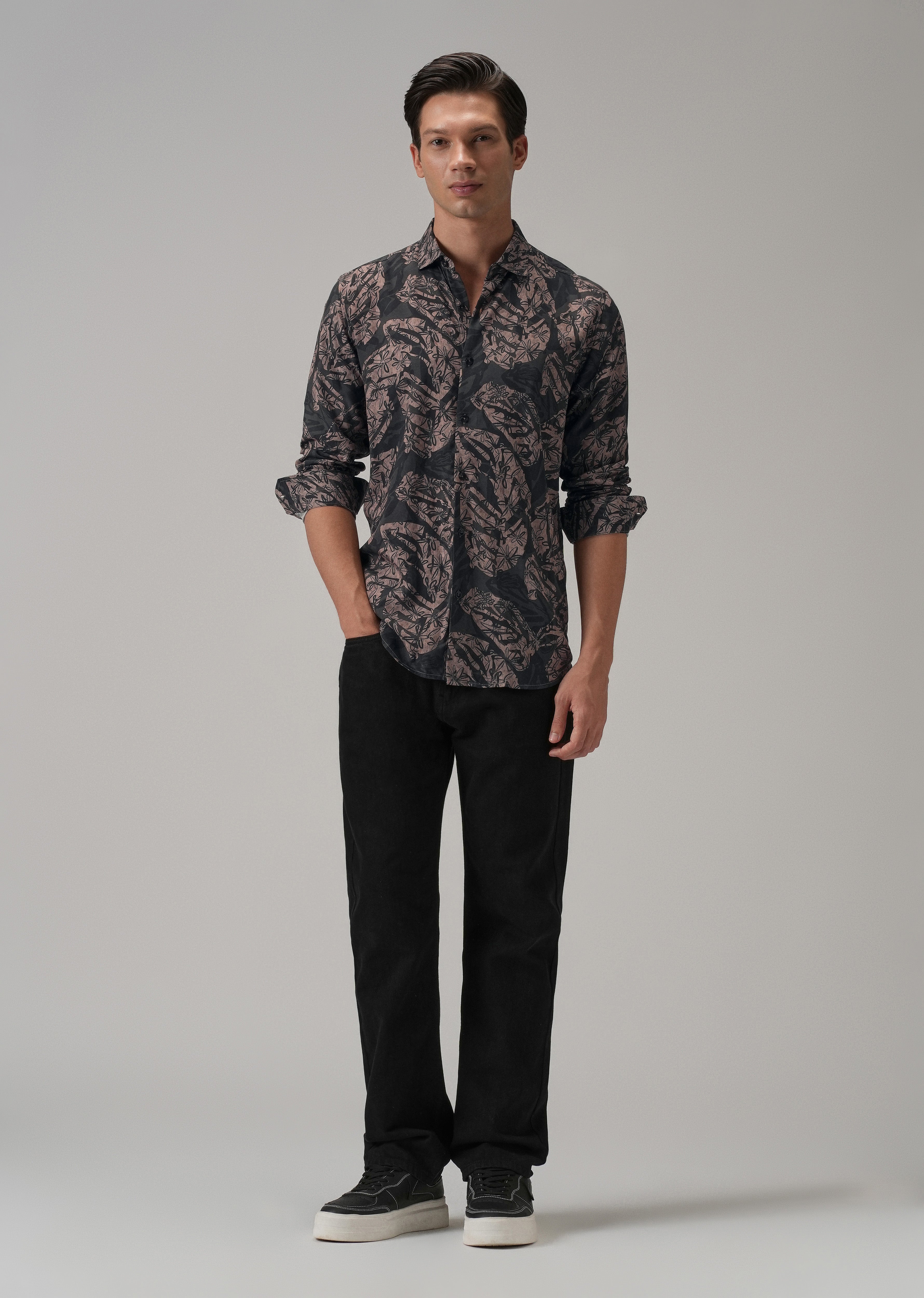Dusk Pink Floral Printed Shirt