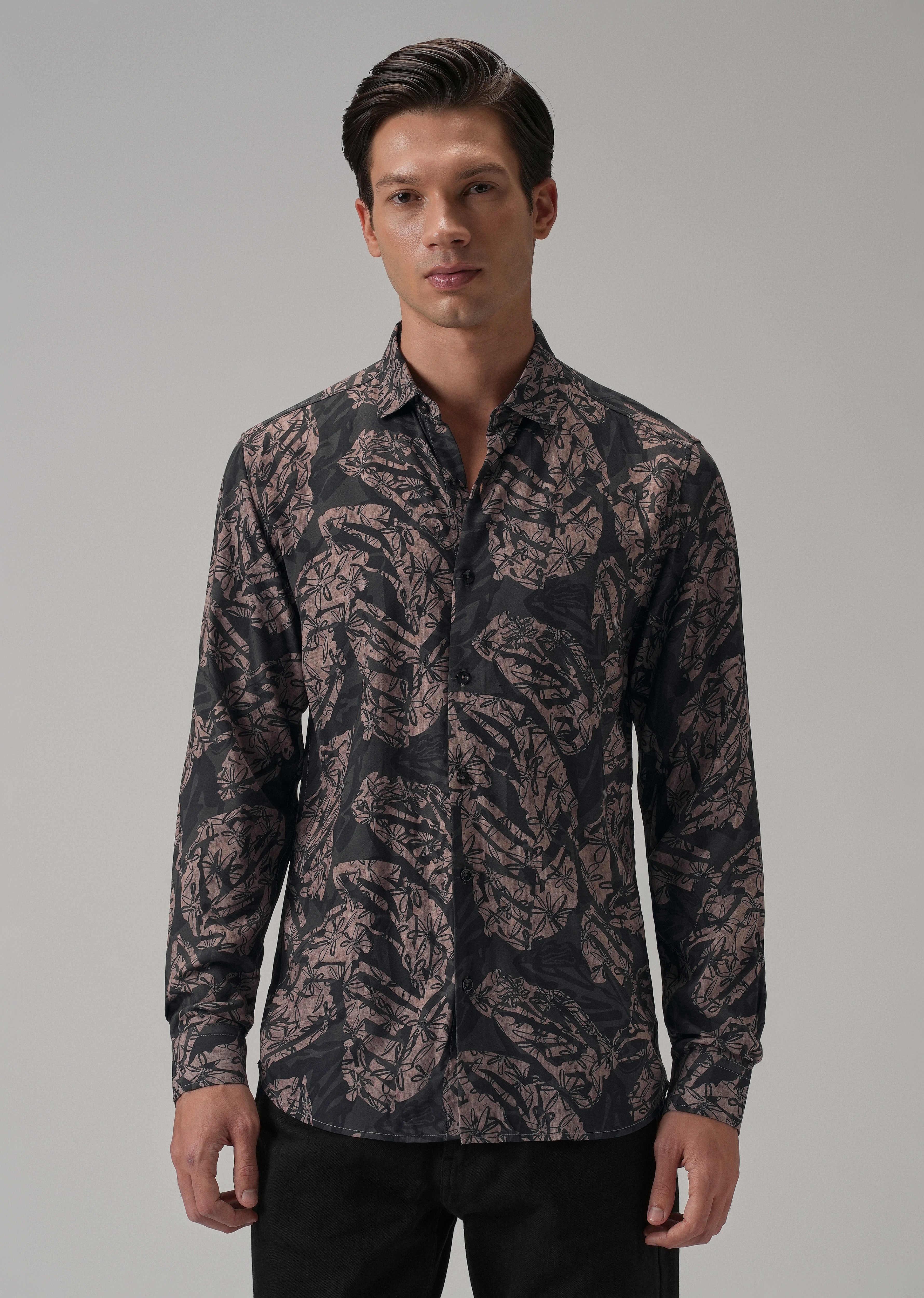 Dusk Pink Floral Printed Shirt