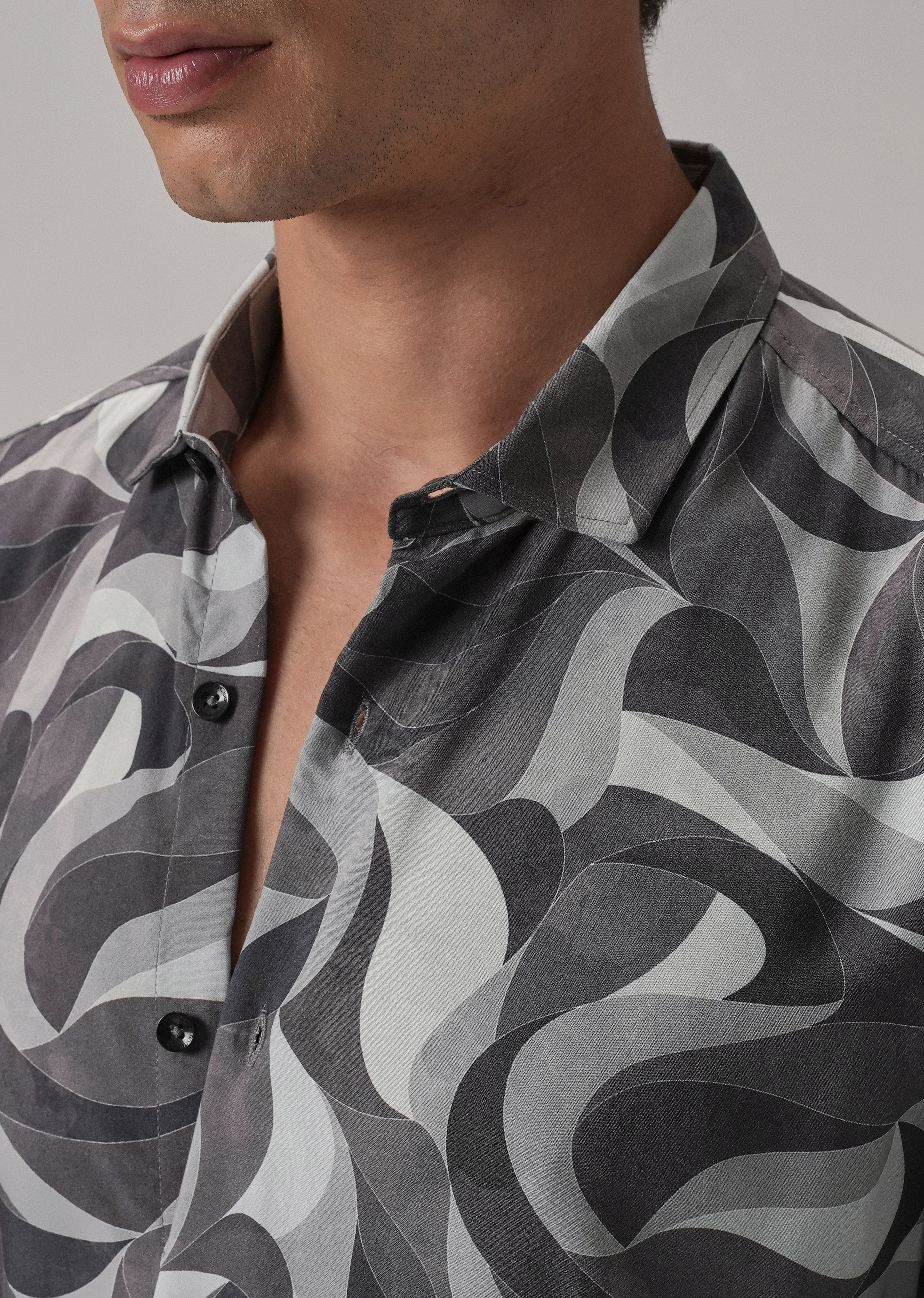 Dusky Violet Swirl Printed Shirt