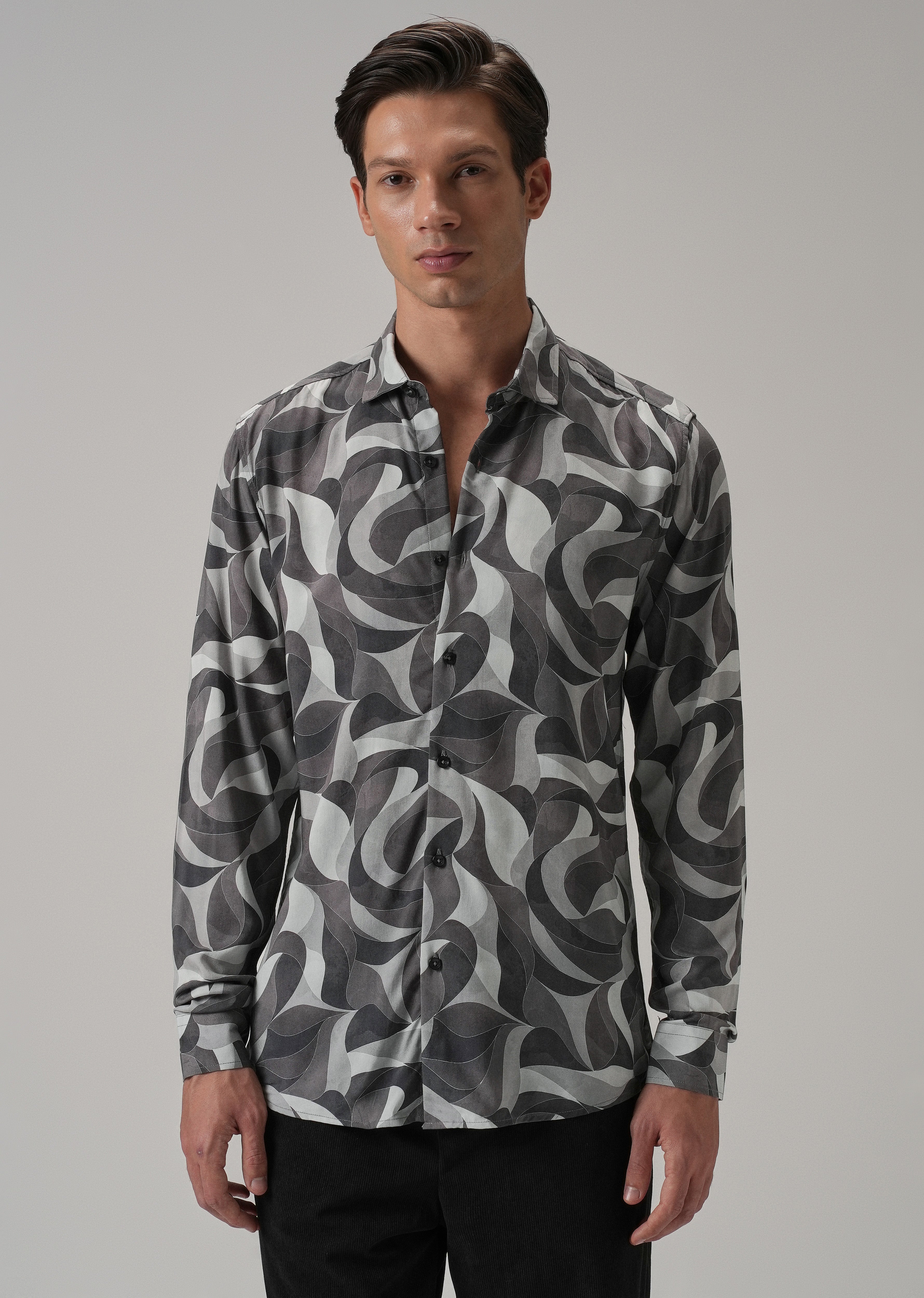 Dusky Violet Swirl Printed Shirt