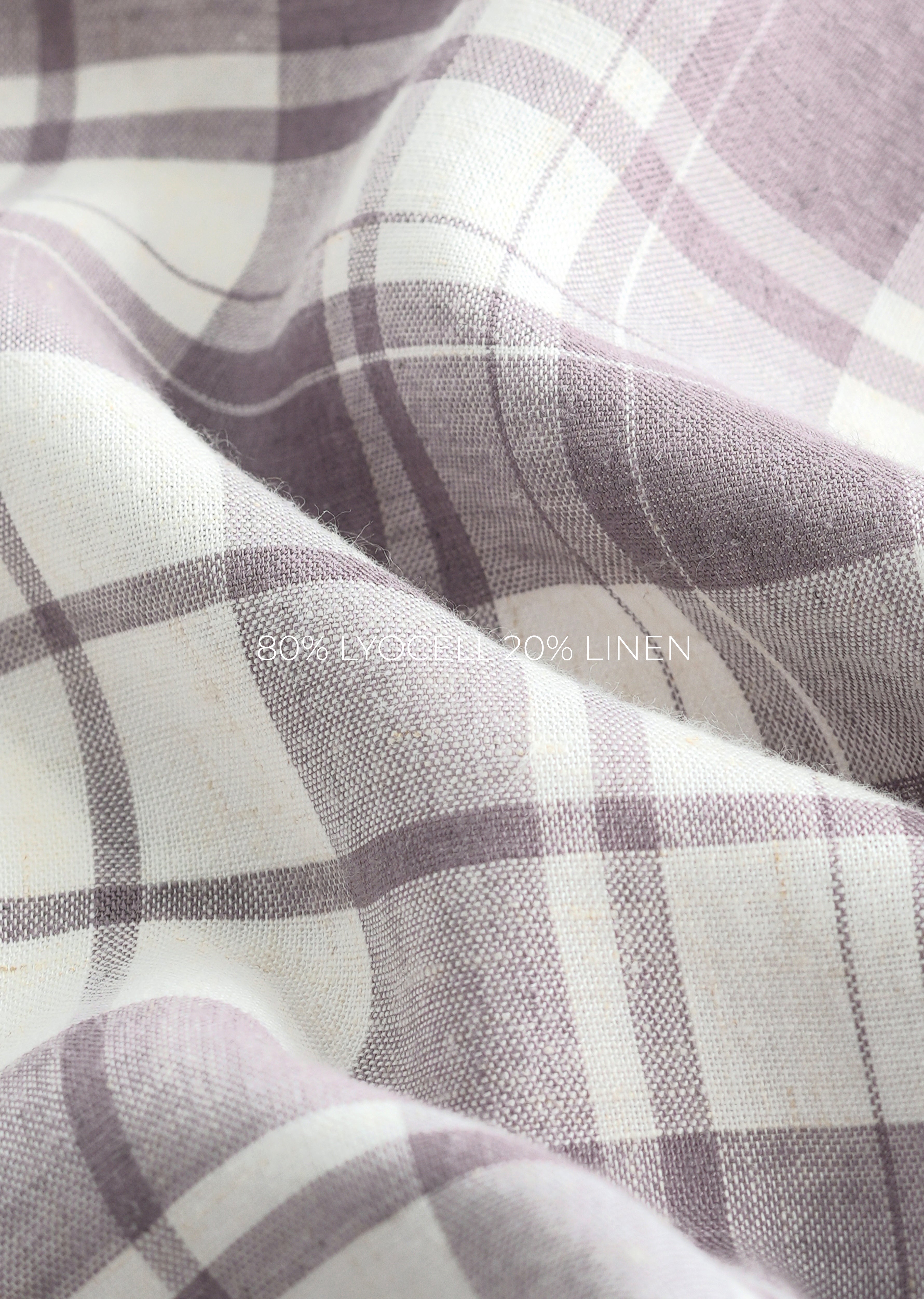 Dusty Mauve Lyocell Linen Check Shirt