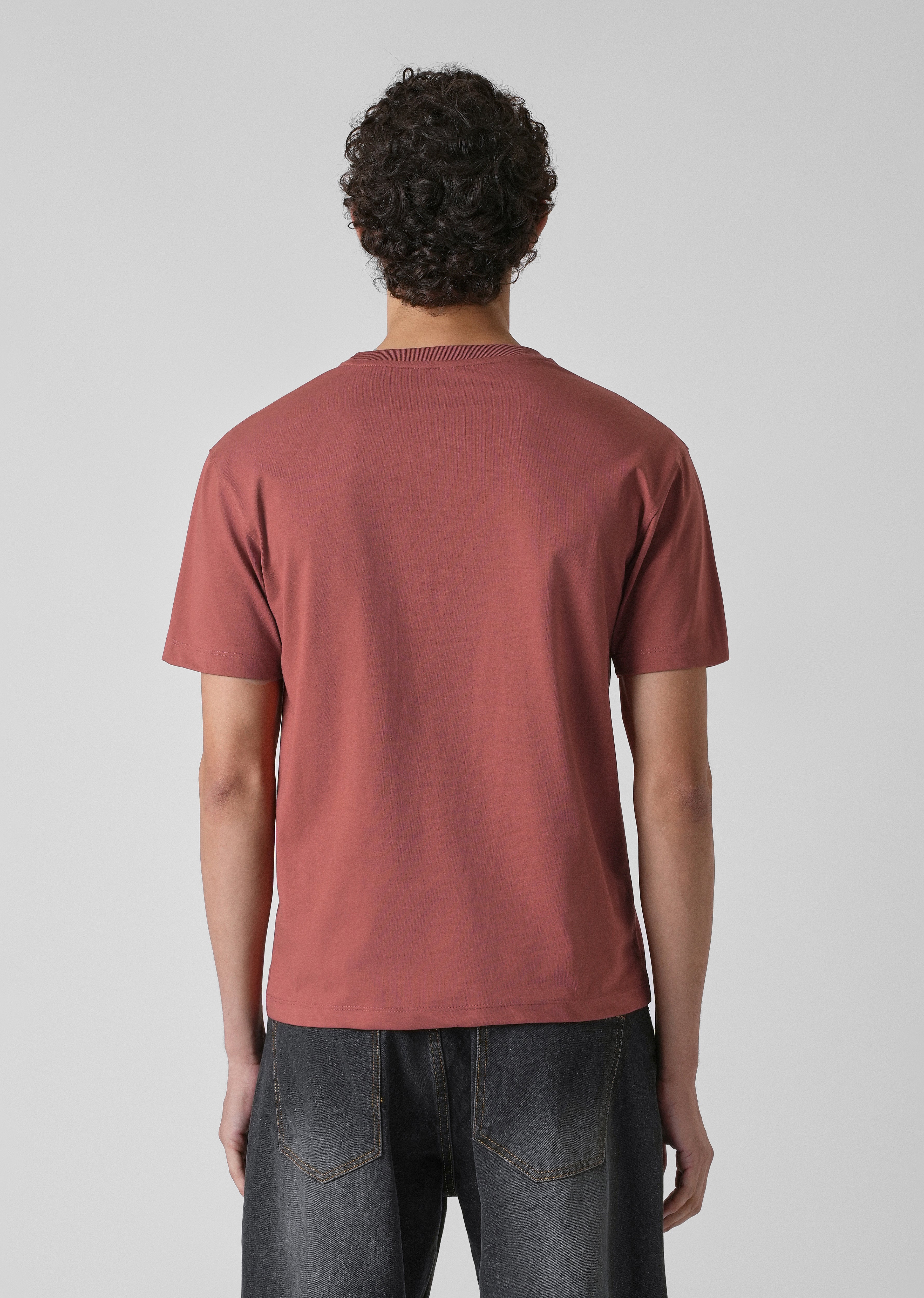 Dusty Rose Printed Slim Fit T-shirt