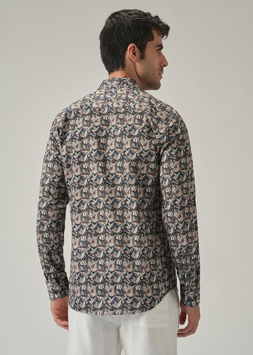 Earthy Leaf Print Shirt