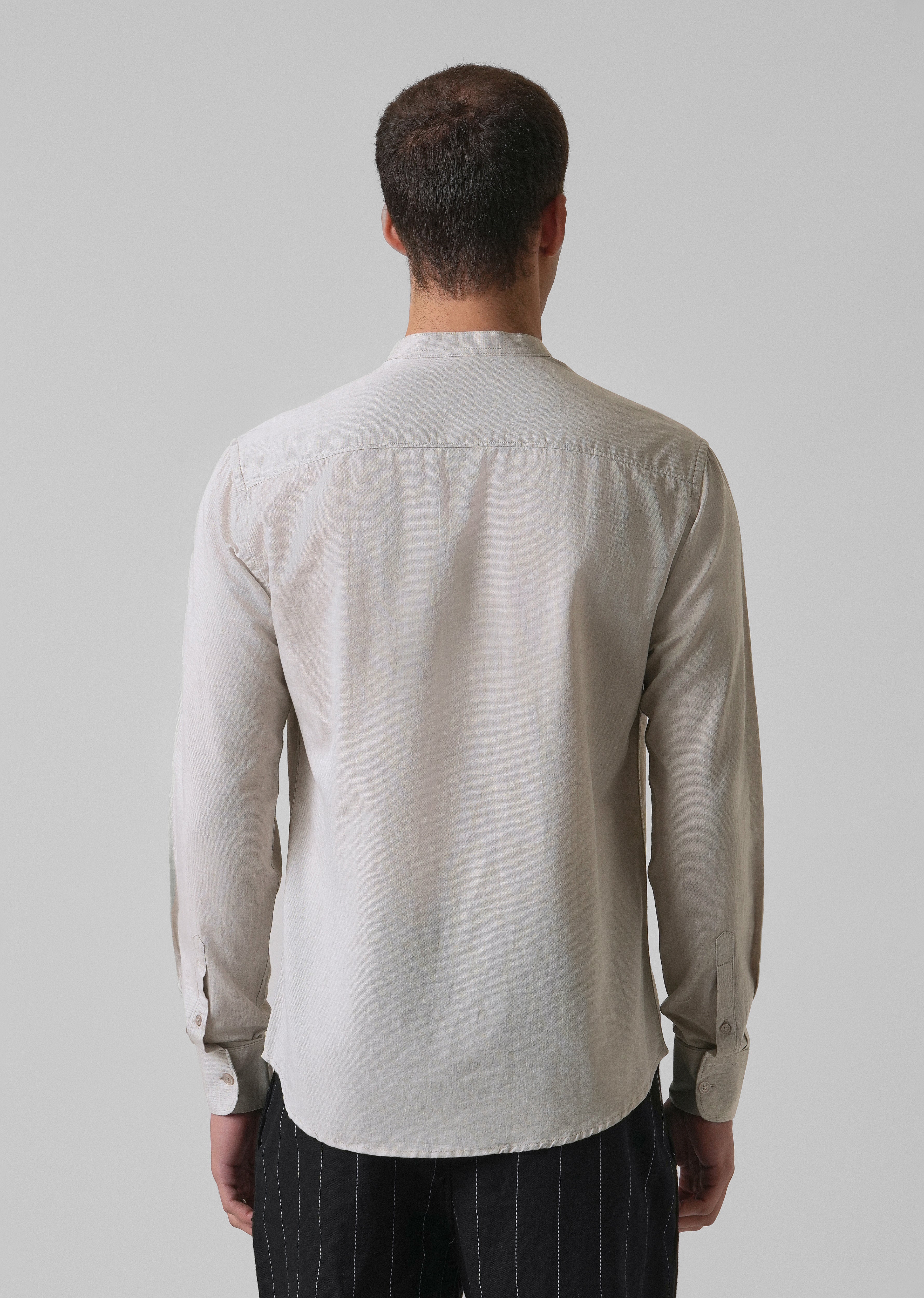 Ecru Beige Cotton Linen Shirt