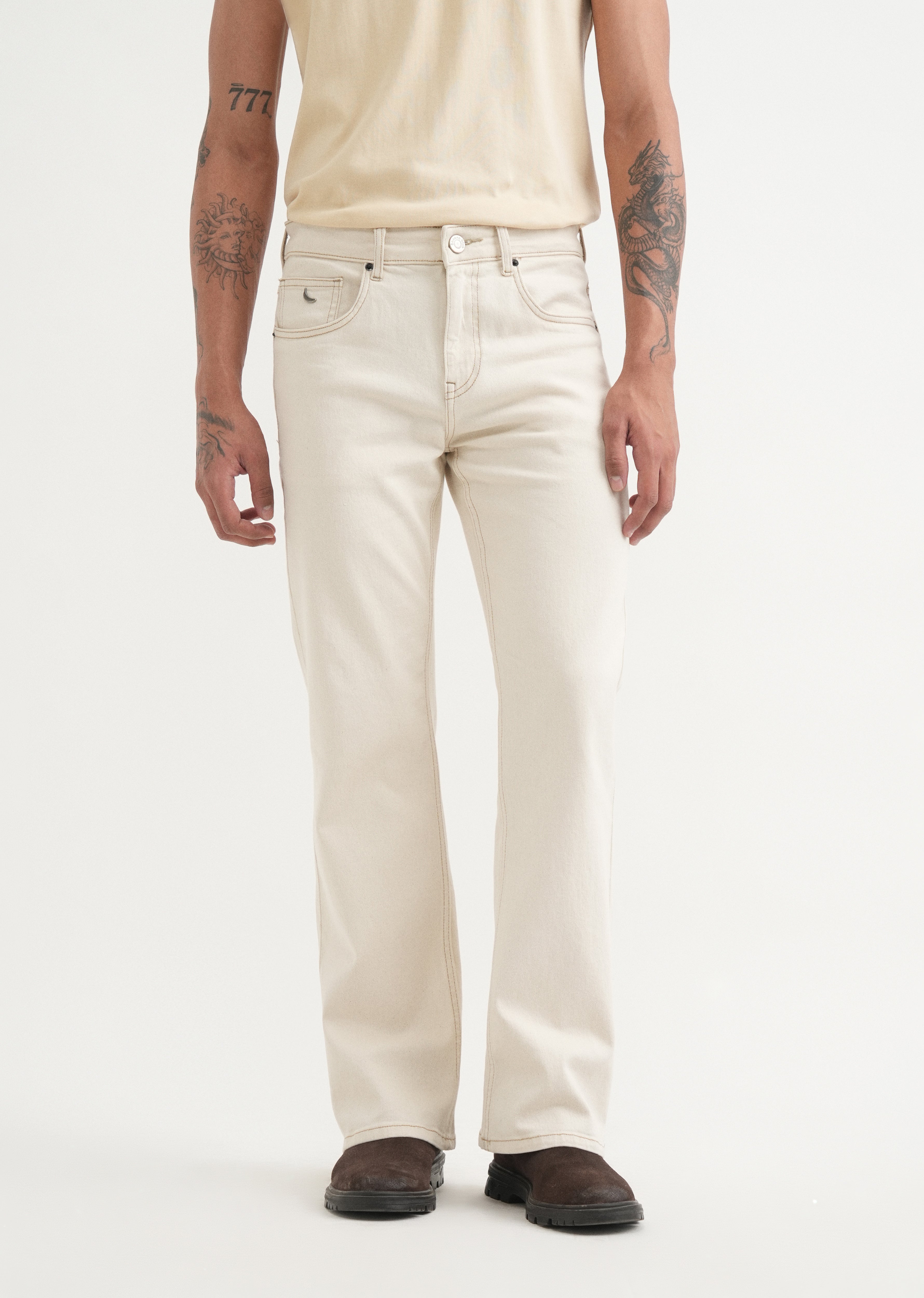 Ecru Bootcut Jeans
