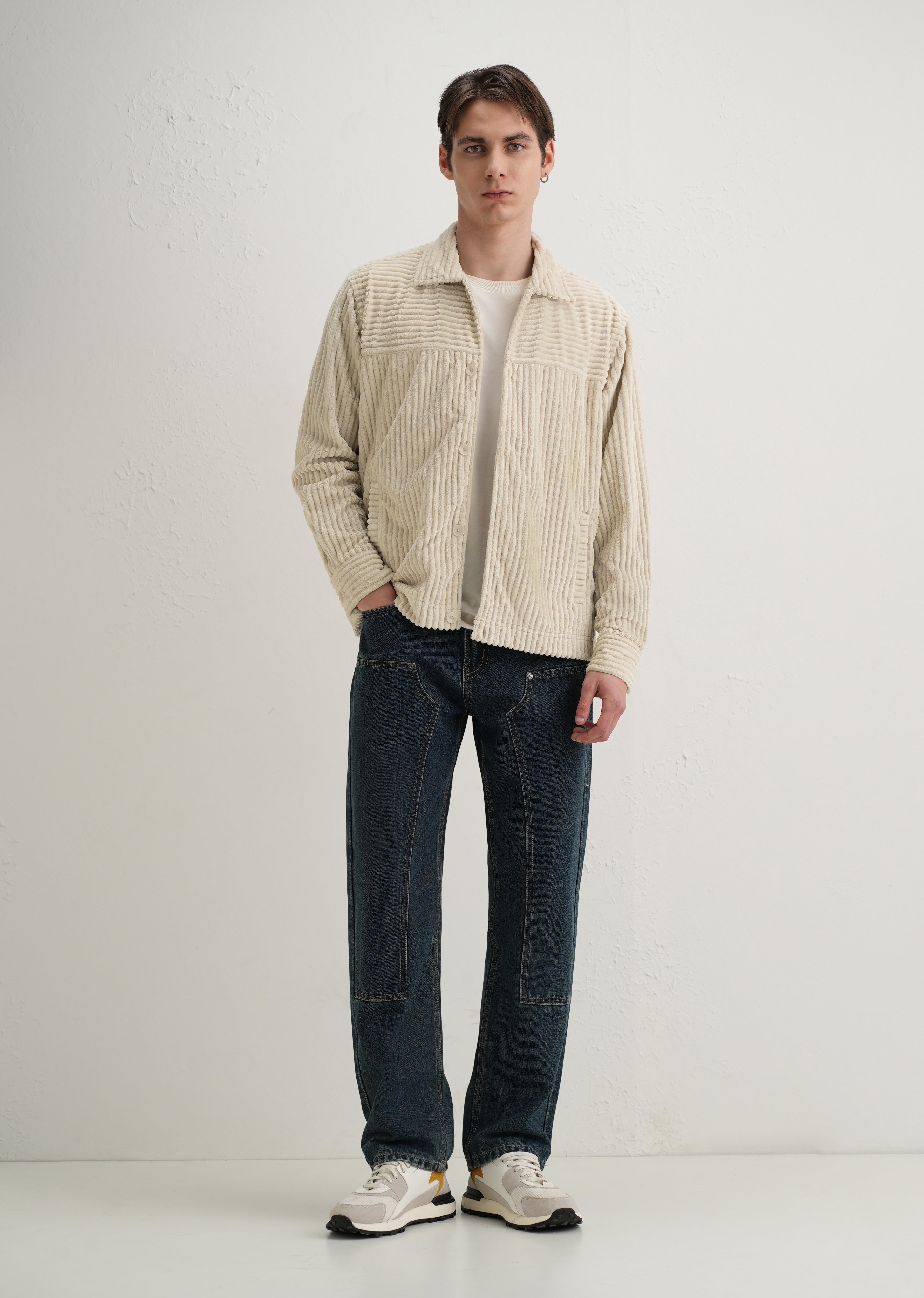 Ecru Corduroy Shacket