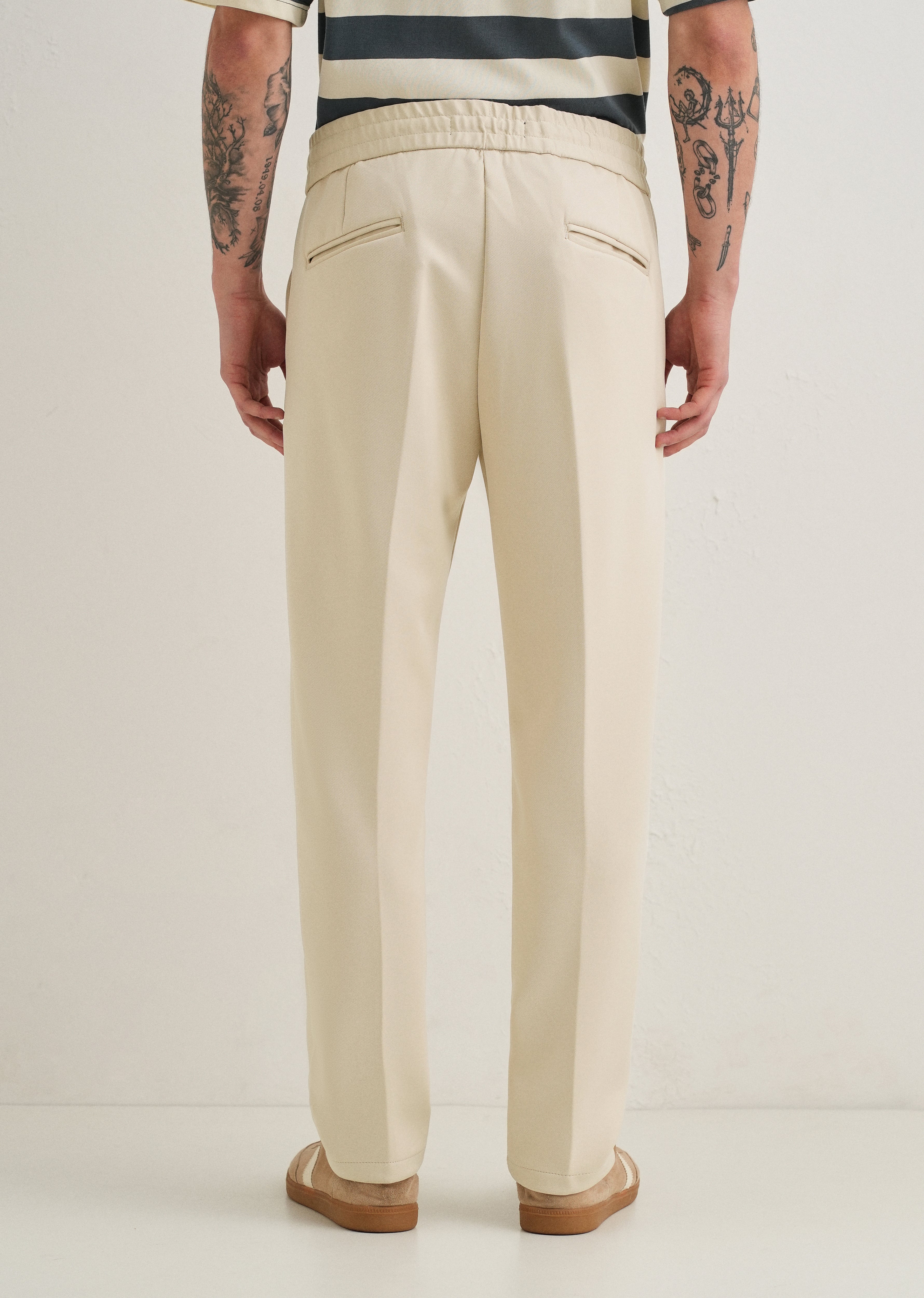 Ecru Drawstring Trousers