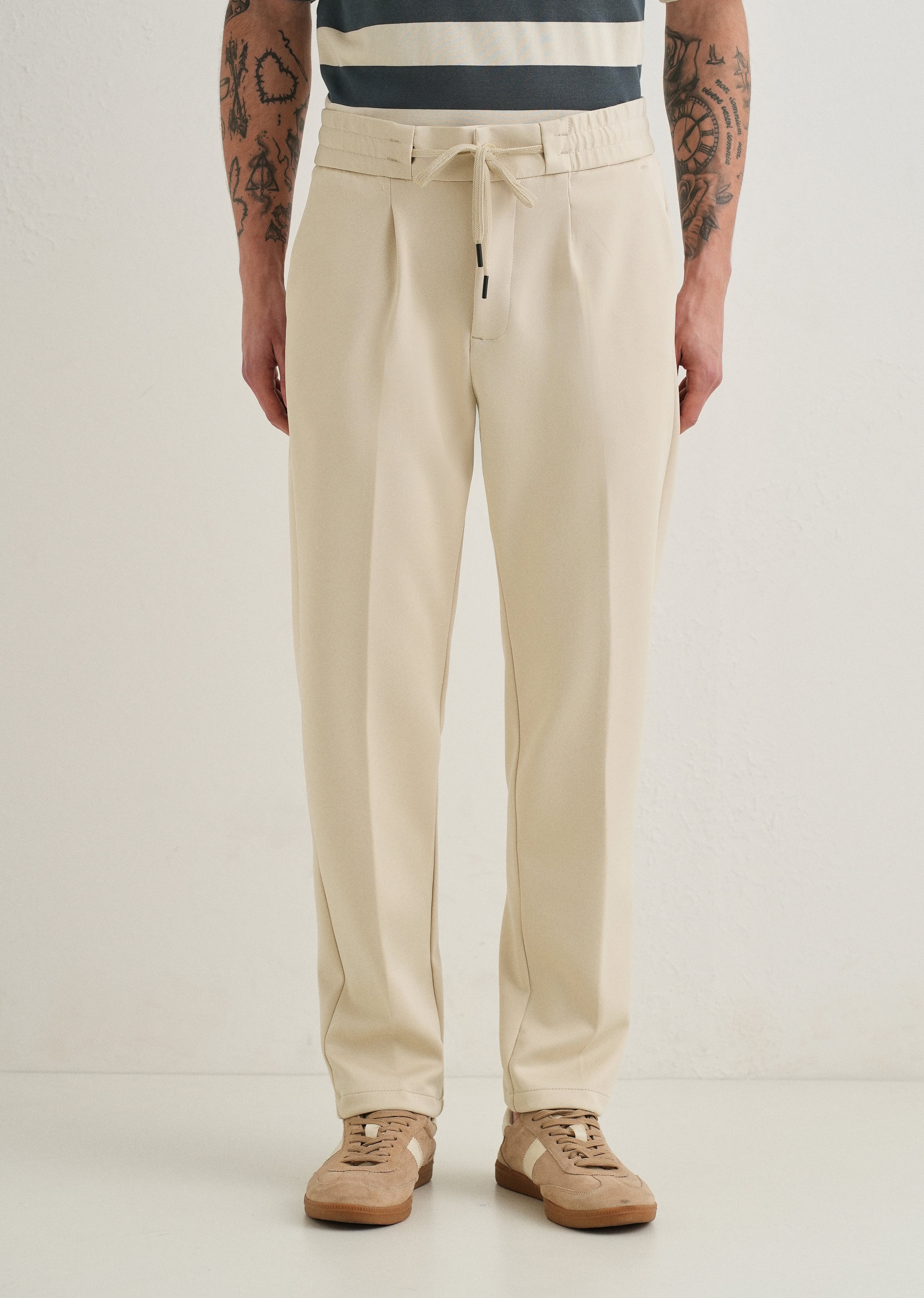 Ecru Drawstring Trousers
