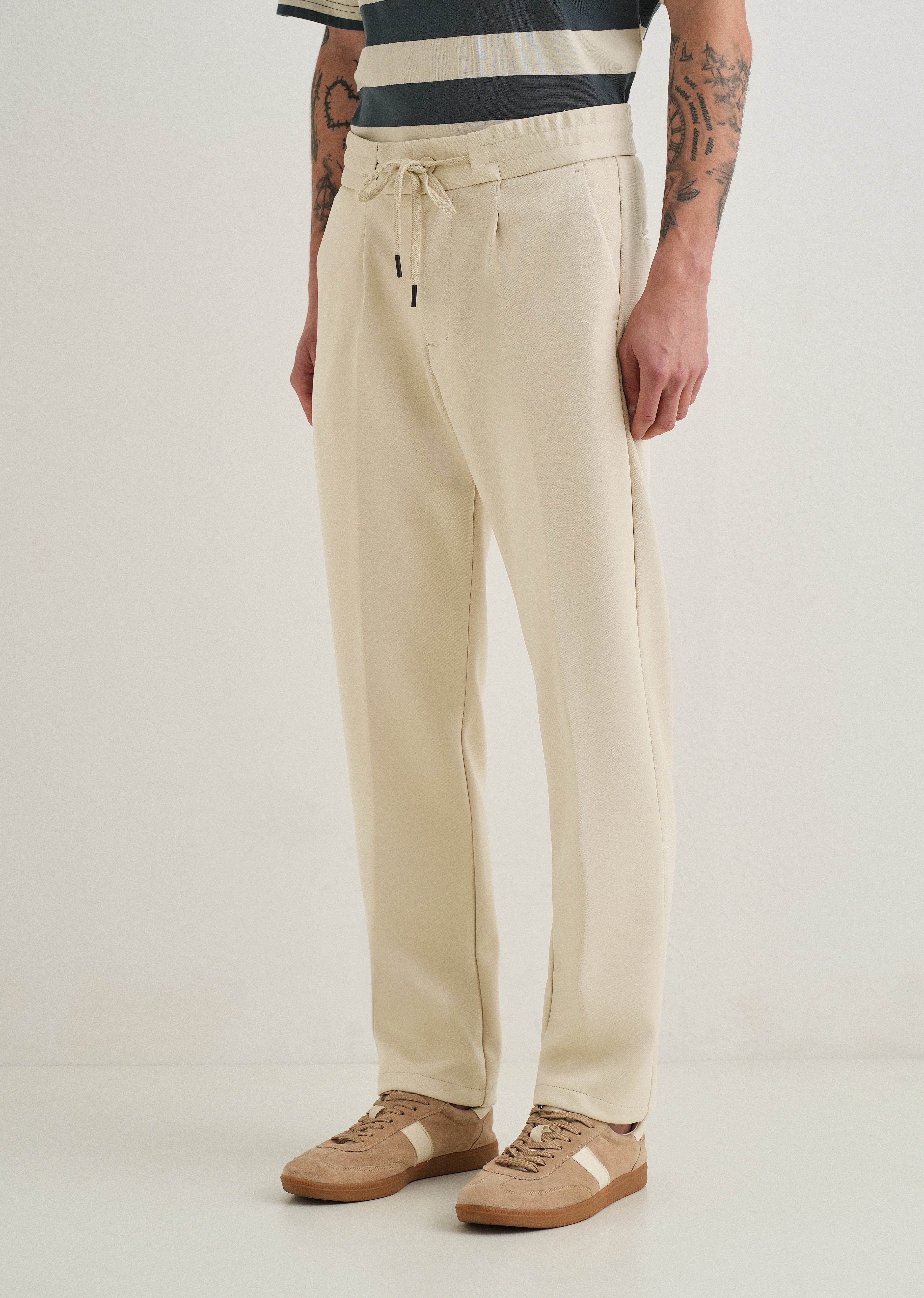 Ecru Drawstring Trousers