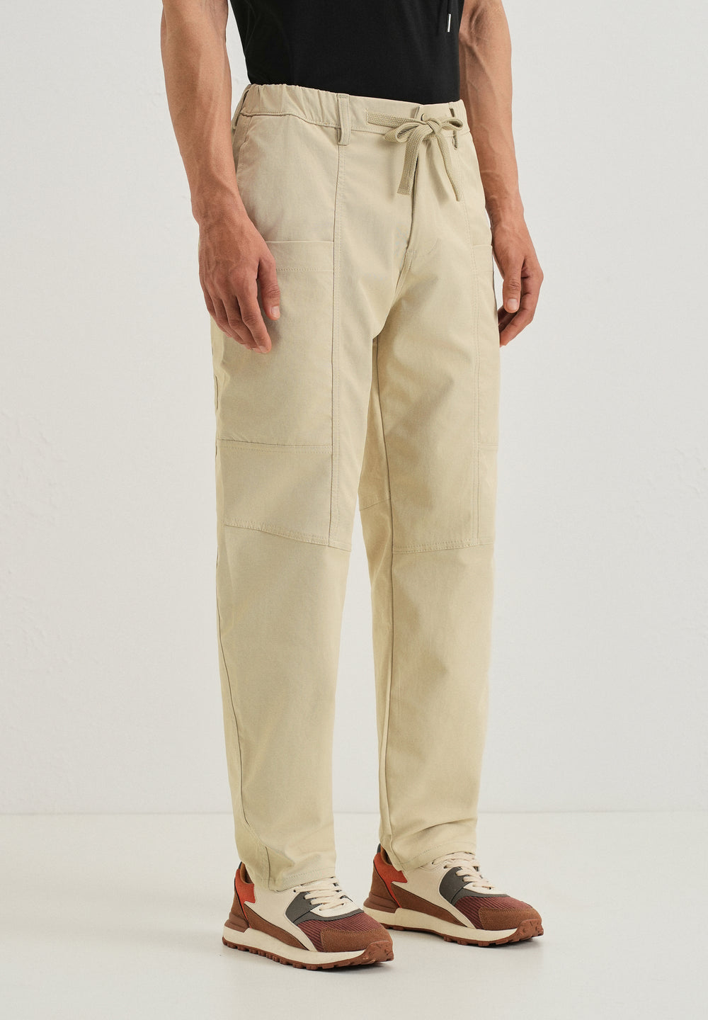 Ecru Drawstring Panel Cargo