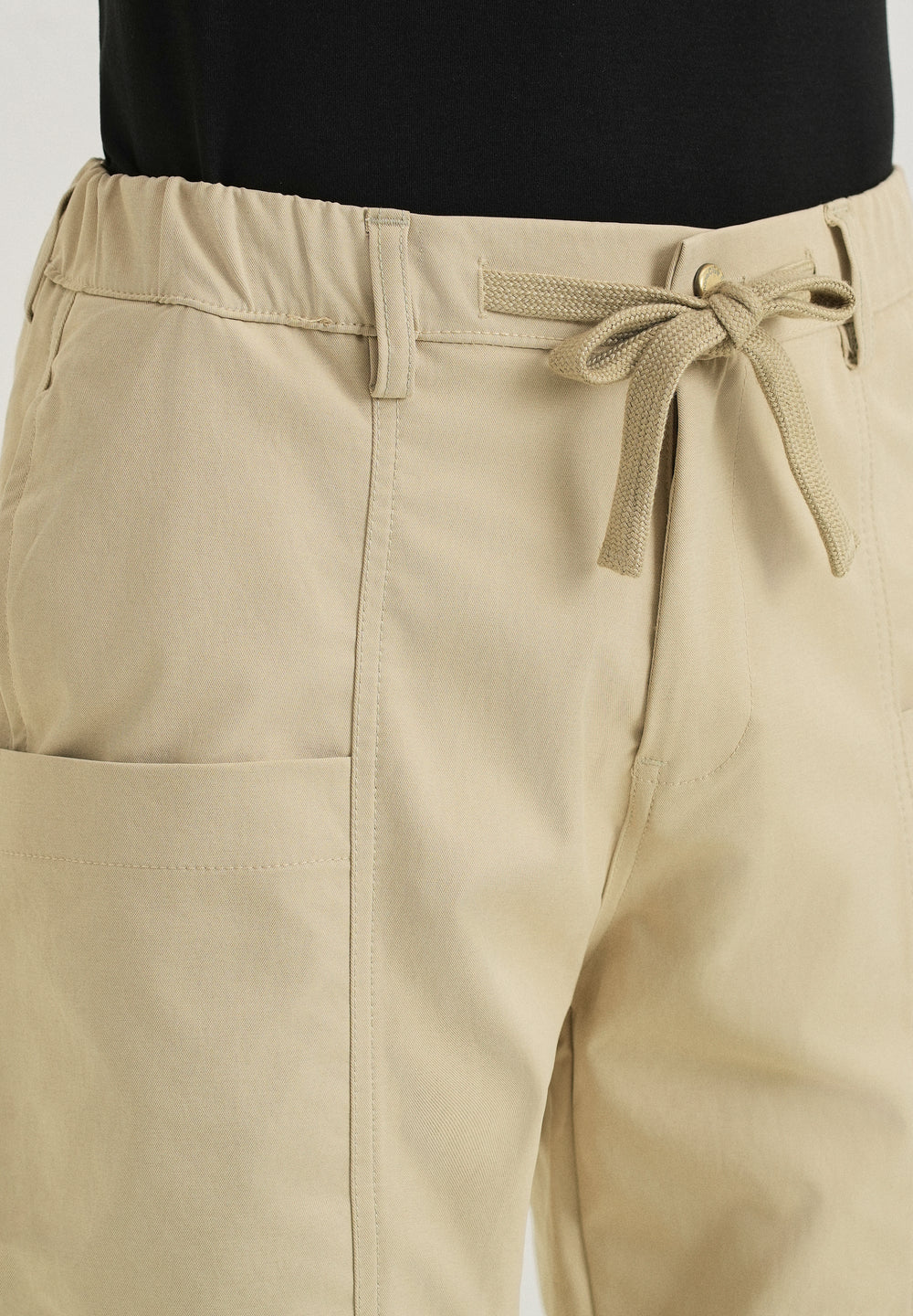 Ecru Drawstring Panel Cargo