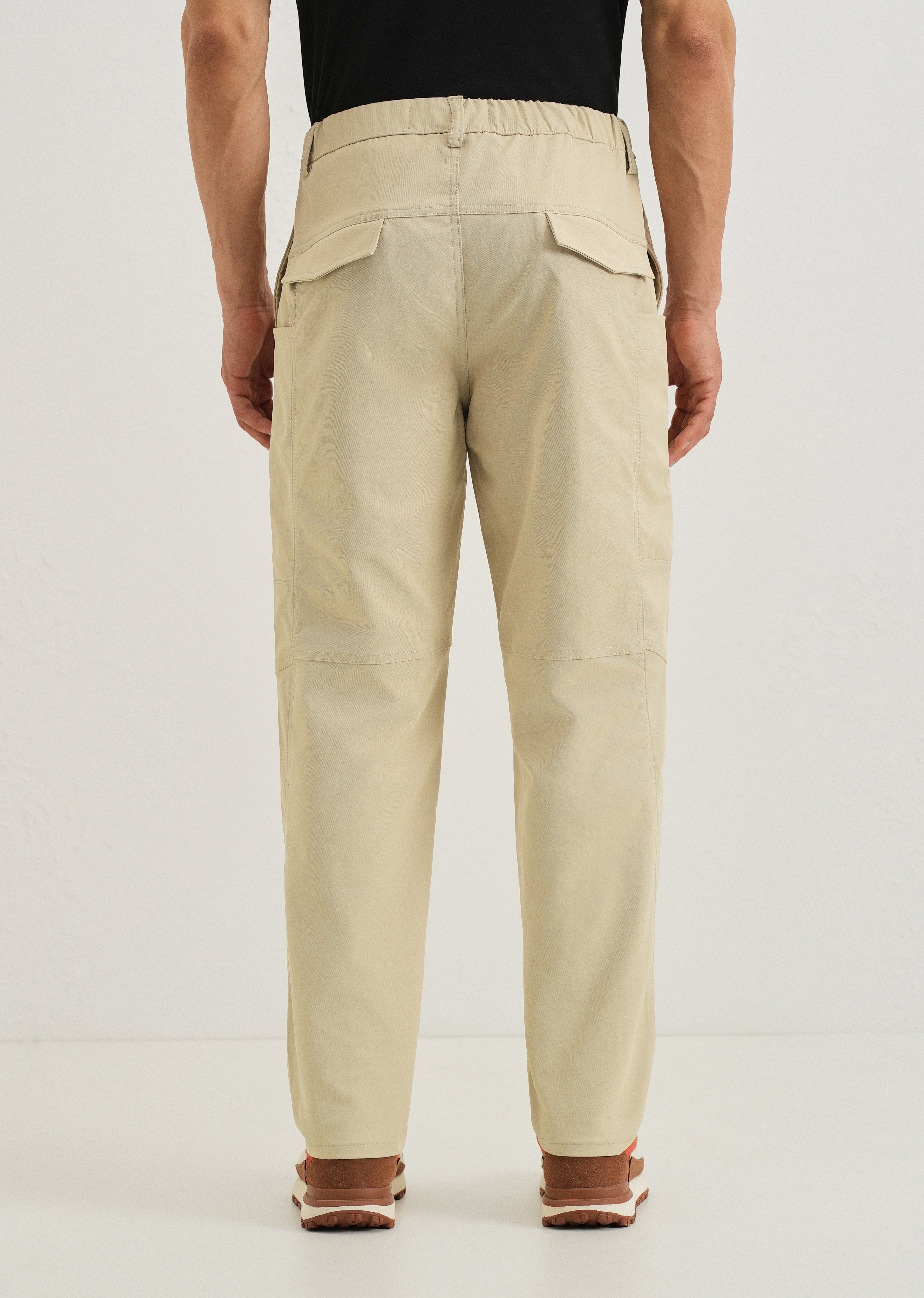 Ecru Drawstring Panel Cargo Pant