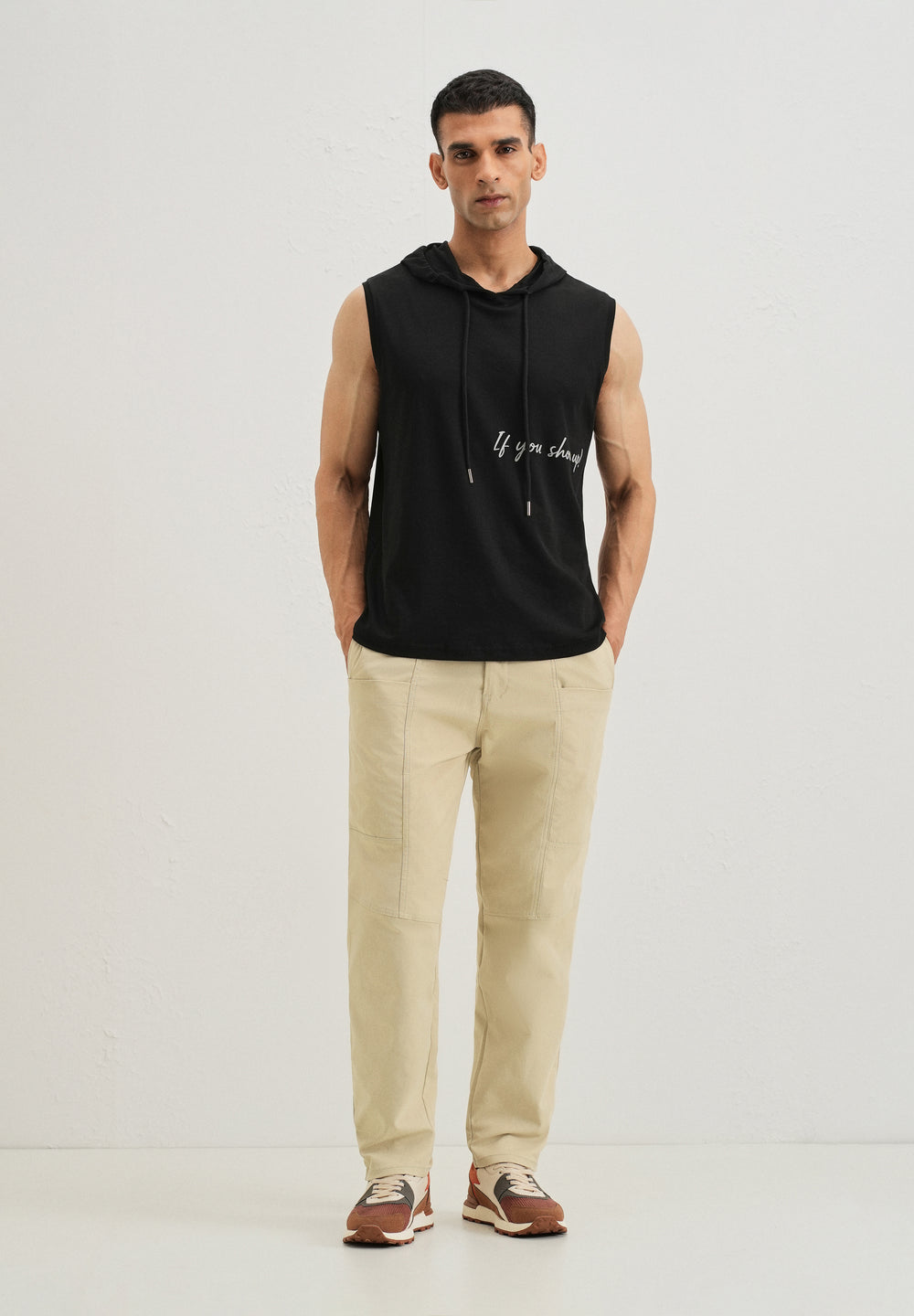 Ecru Drawstring Panel Cargo