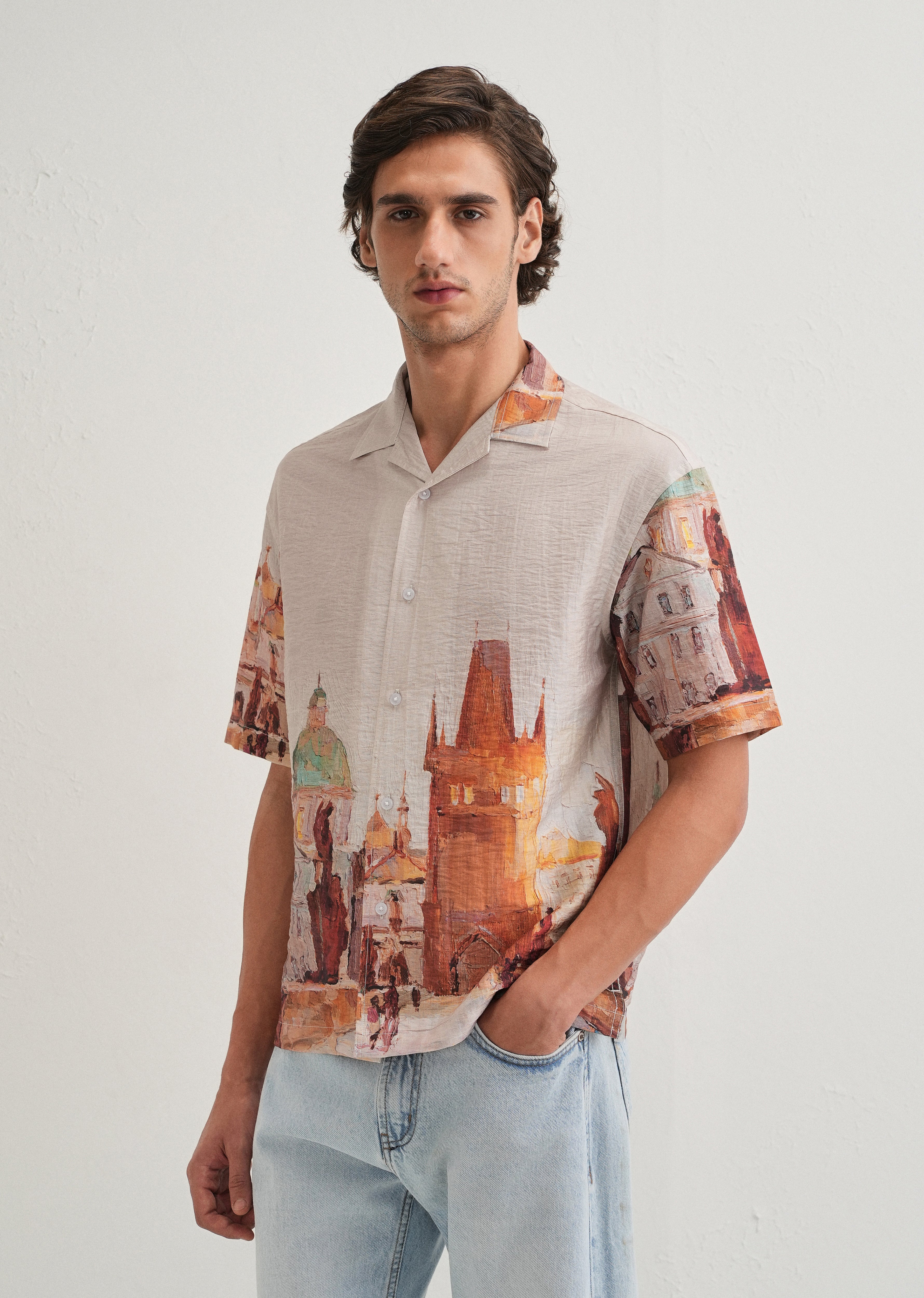 Ecru Roman Ruin Placement Shirt