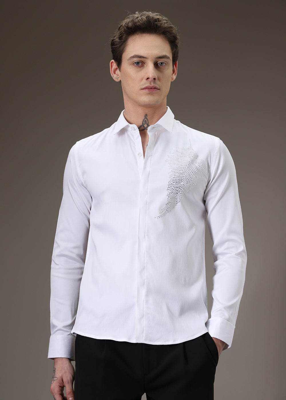 Embellish Beaded White Shirt