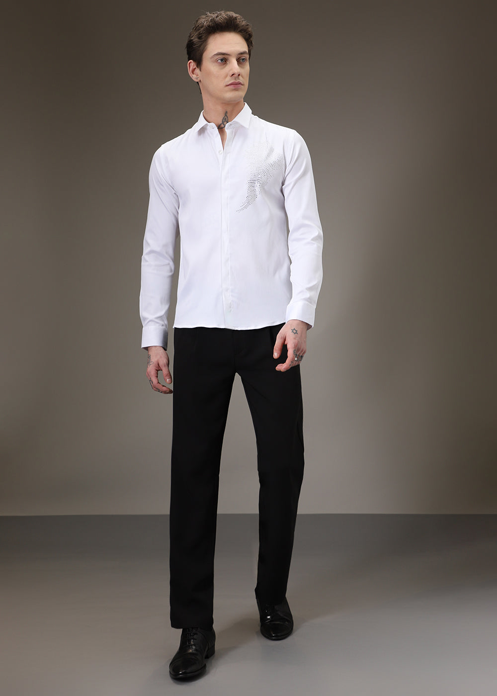 Embellish Beaded White Shirt