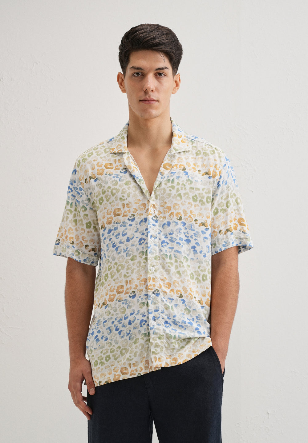 Exotic Fauna Print Half sleeve shirt