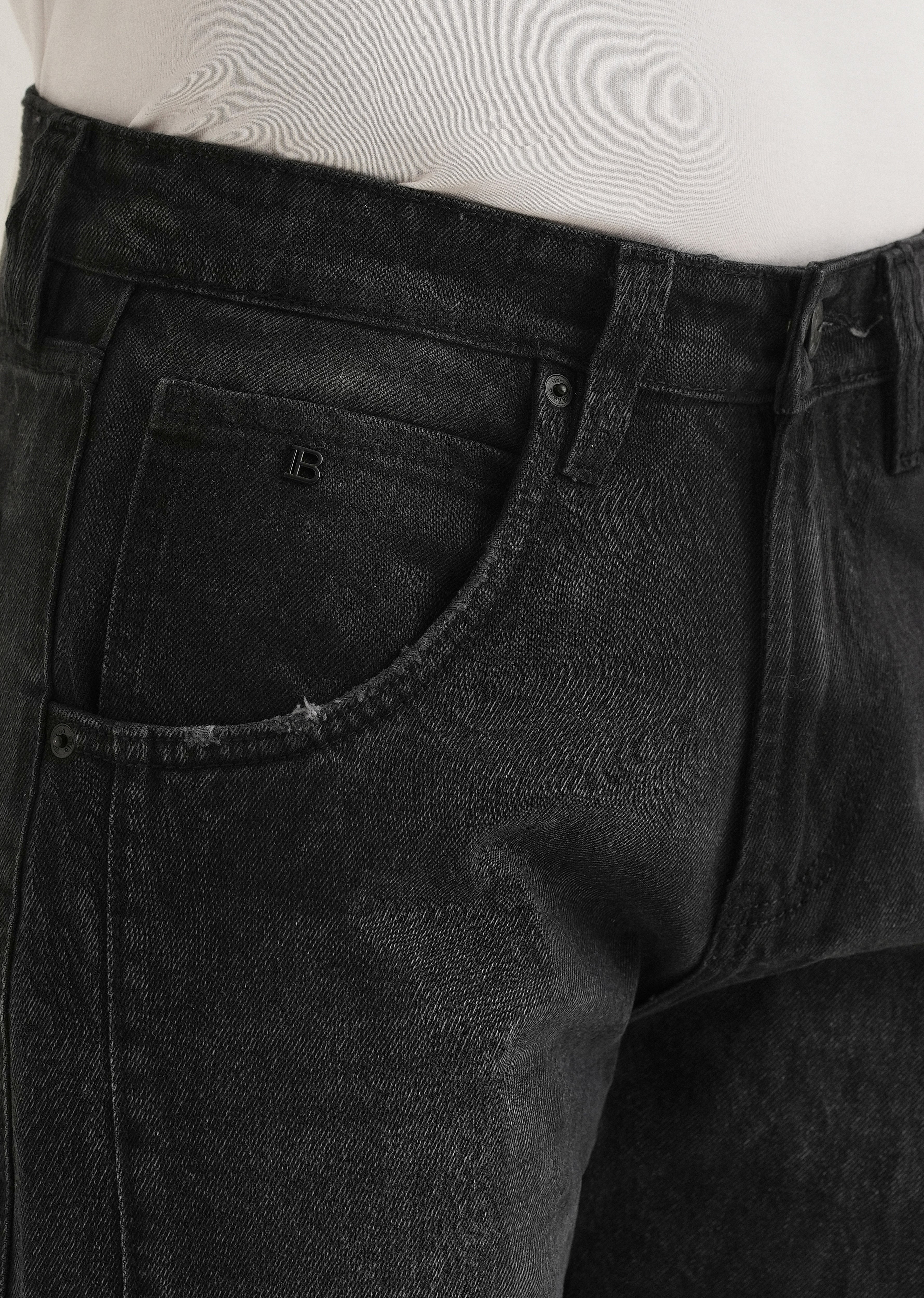 Faded Black Straight Fit Denim