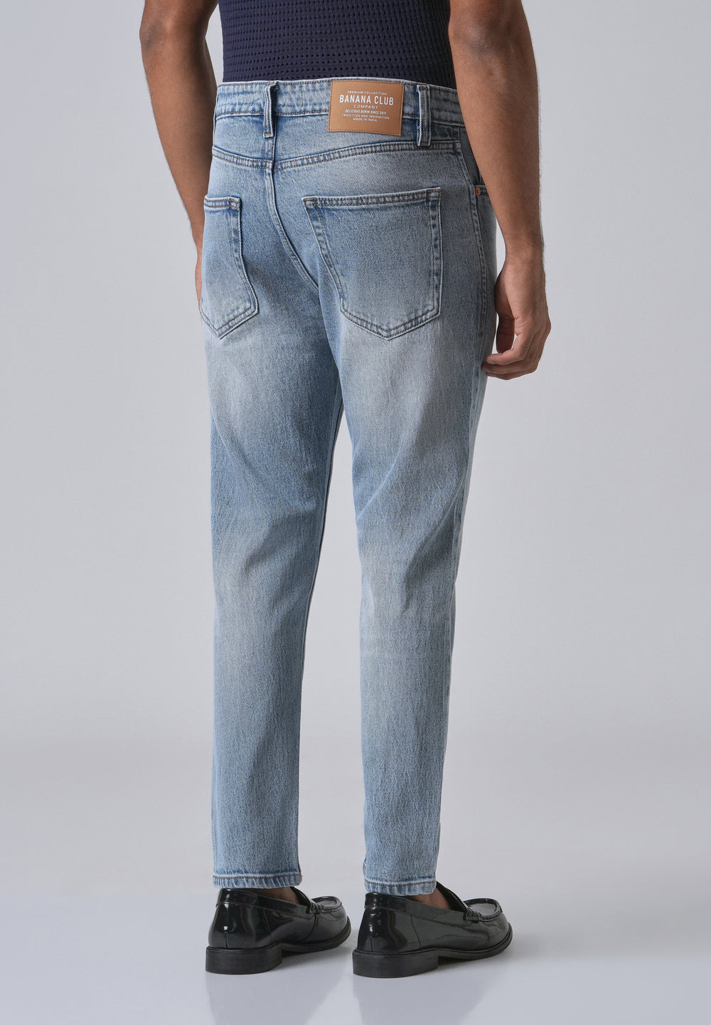 Faded Light Blue Straight Fit Denim