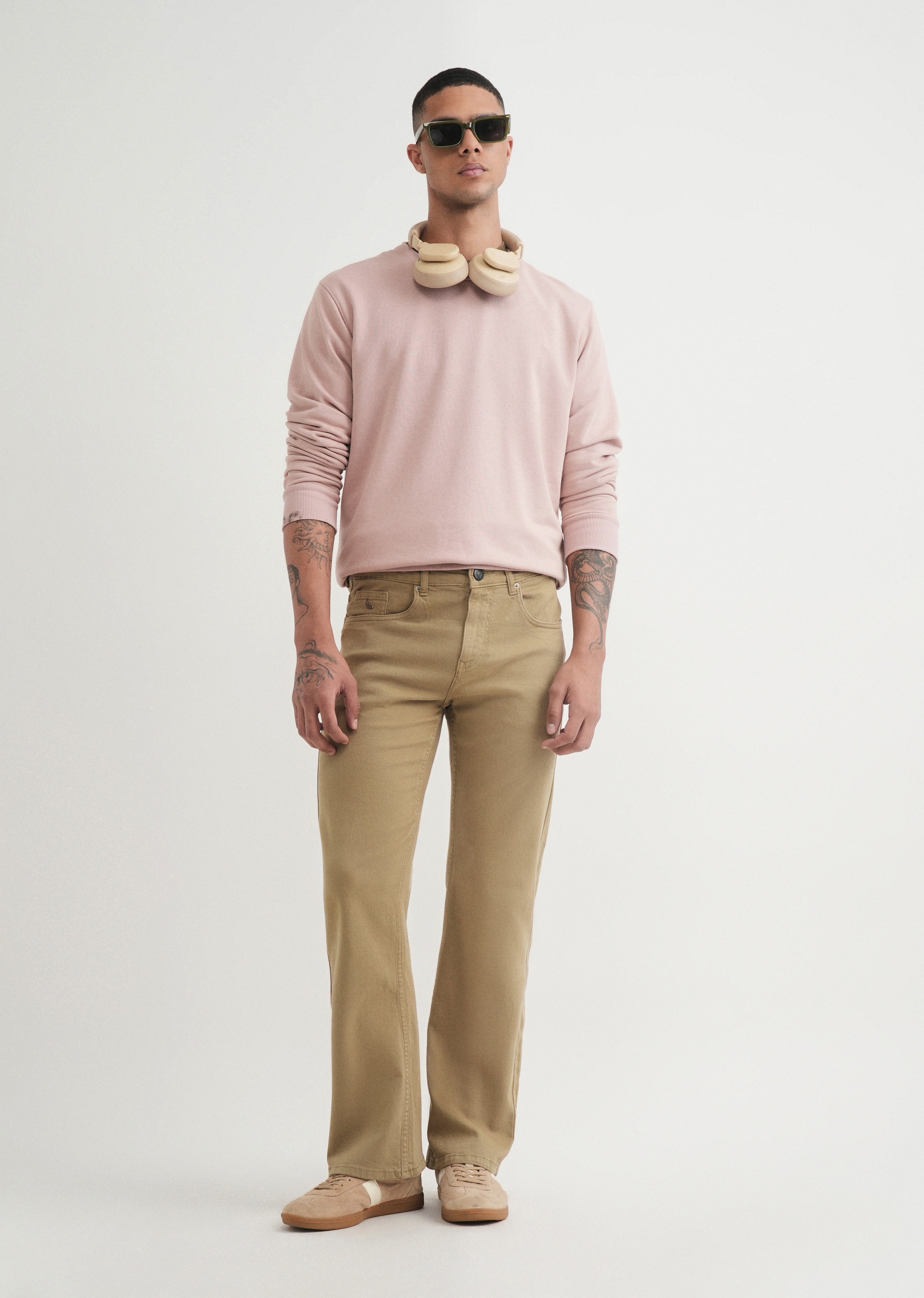 Faded Olive Bootcut Jeans